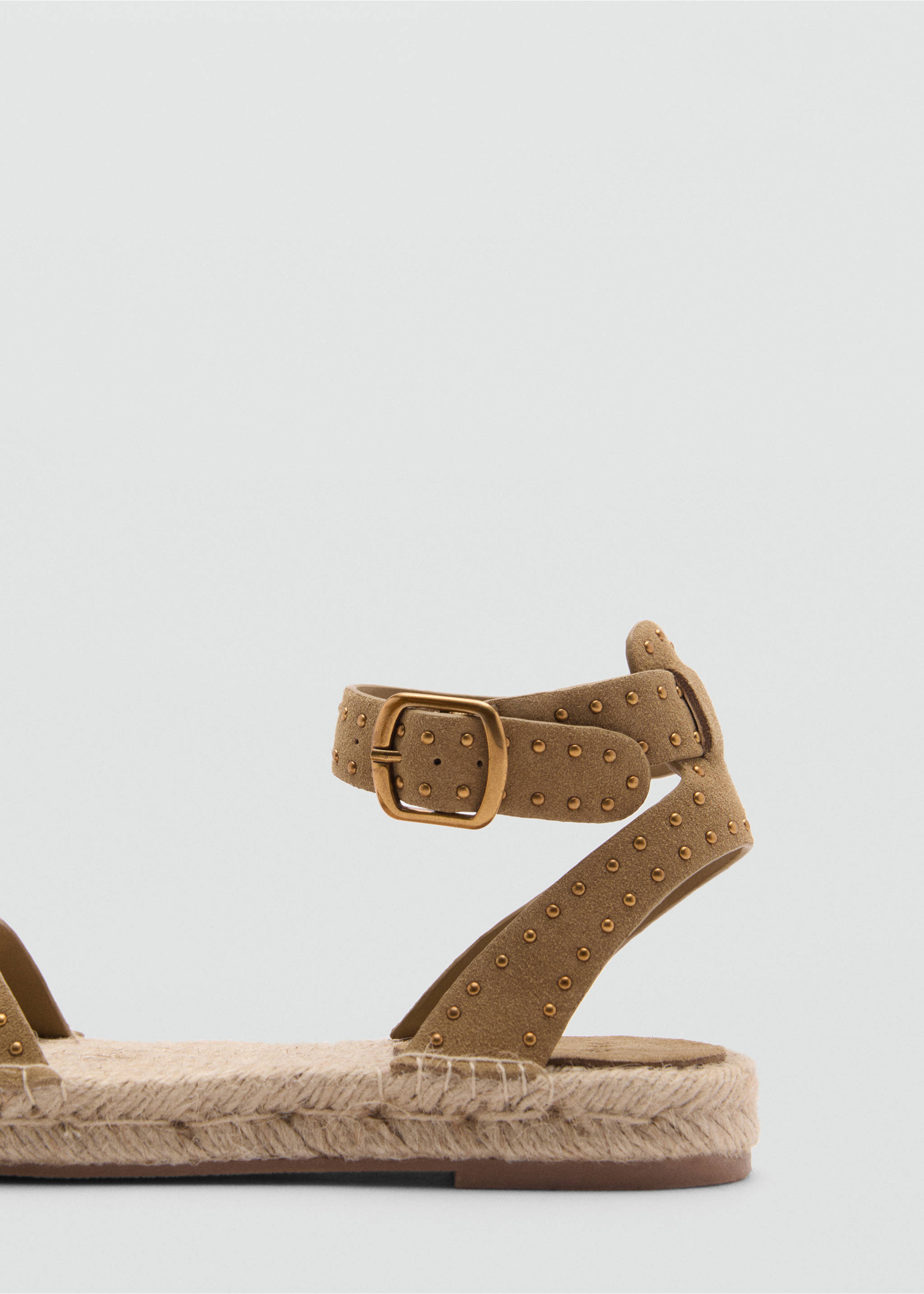 Studded leather sandals - Details of the article 1, Light/Pastel Brown. Ref: 77060575-00.
