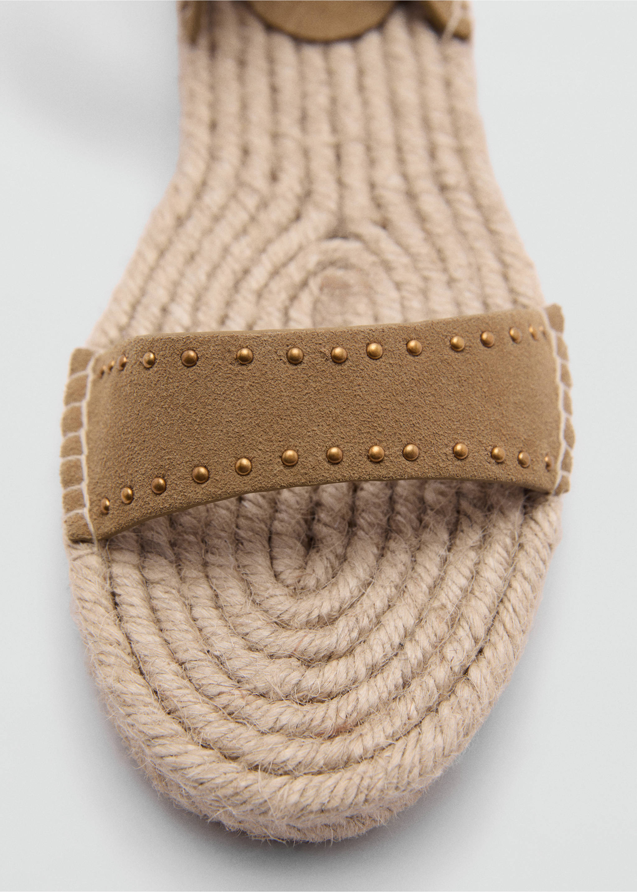 Studded leather sandals - Details of the article 2, Light/Pastel Brown. Ref: 77060575-00.