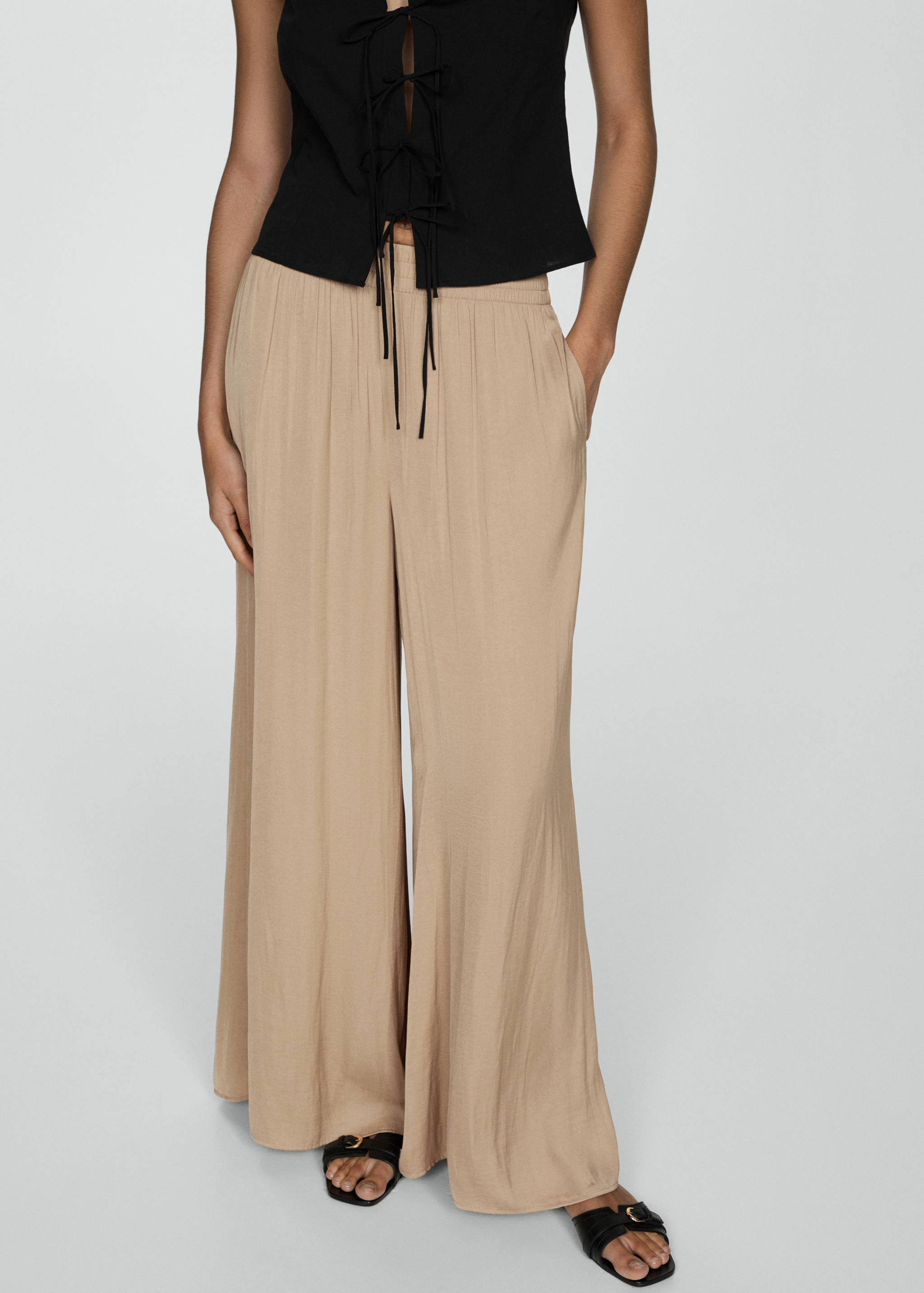 Pantalón fluido wide leg - Plano medio