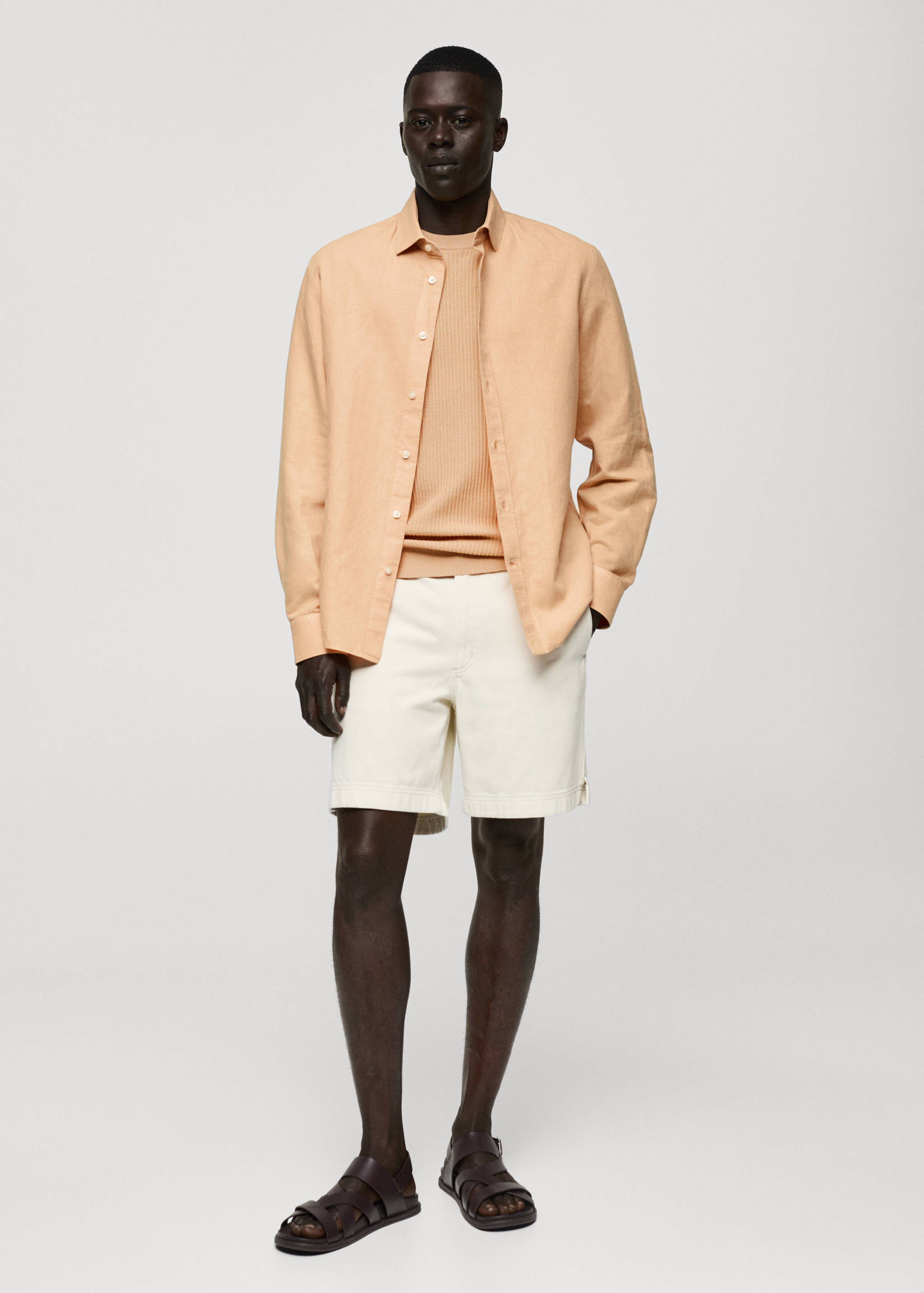 Classic-fit linen-blend shirt - General plane