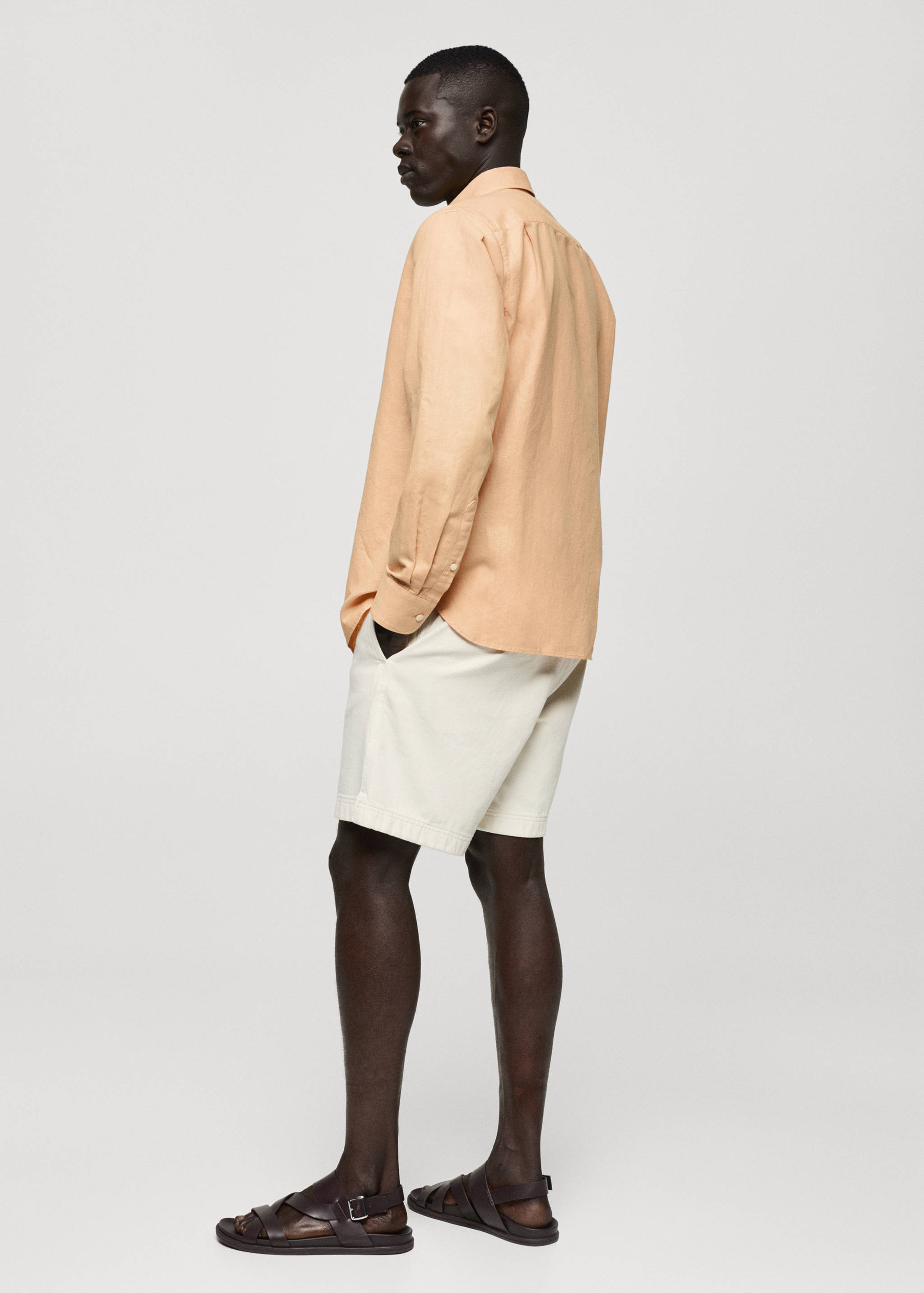 Classic-fit linen-blend shirt - Details of the article 2