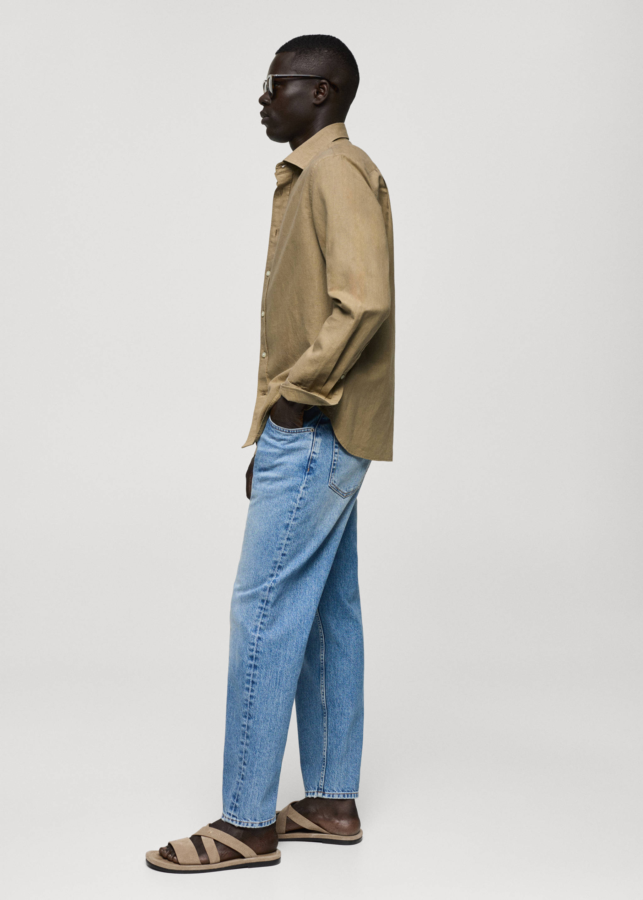 Classic-fit linen-blend shirt - Details of the article 2