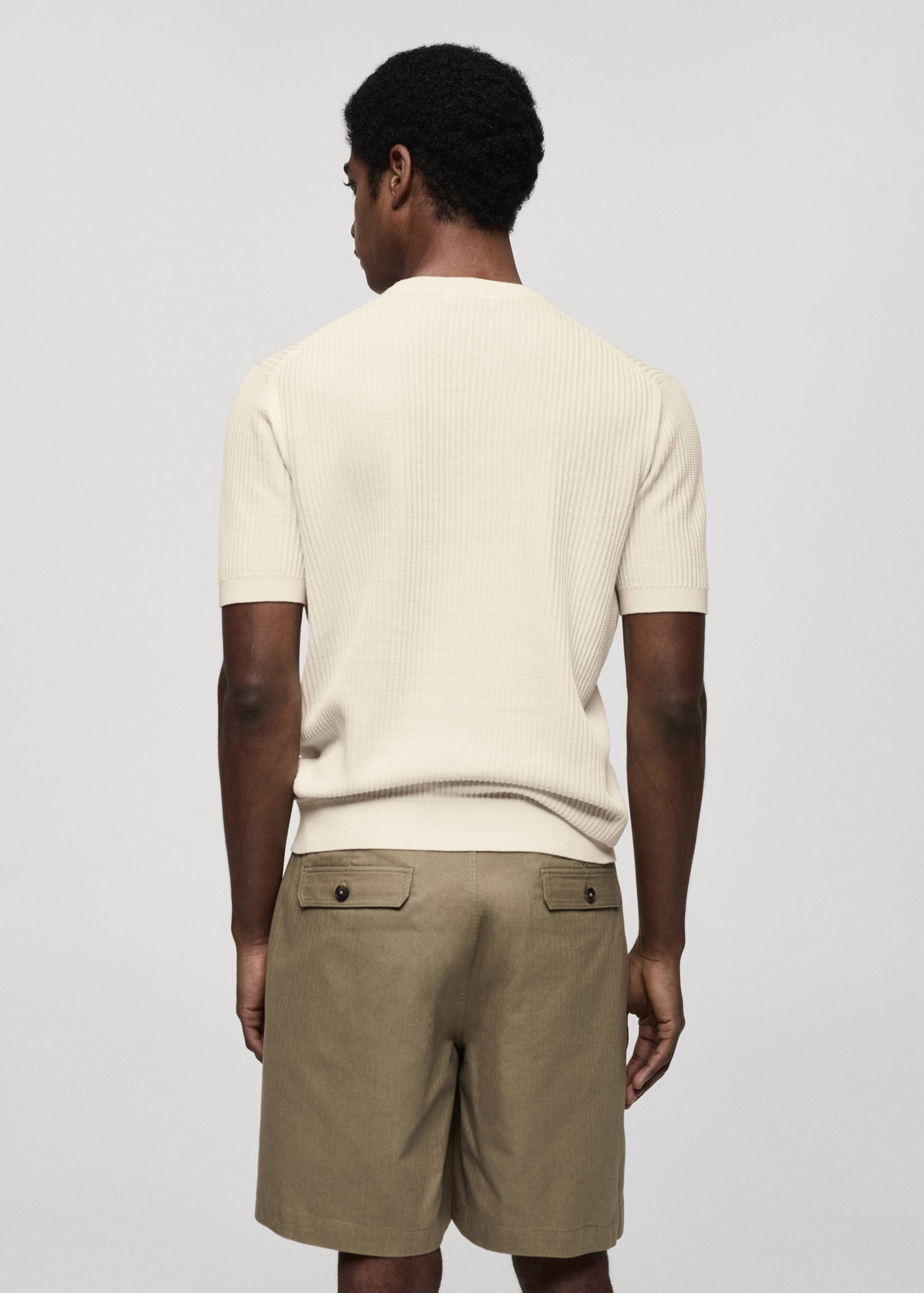 Ribbed  knit t-shirt - Reverse of the article