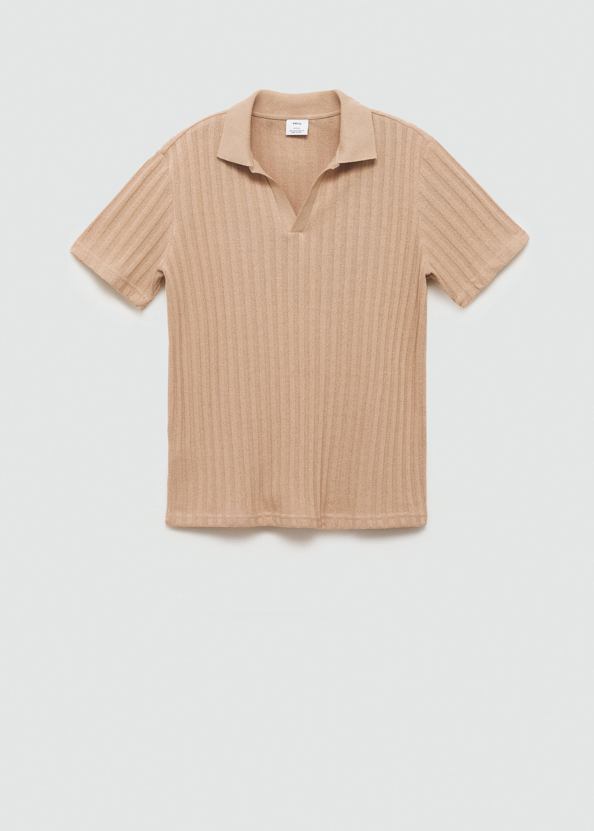 Regular-fit ribbed cotton polo shirt - Article without model