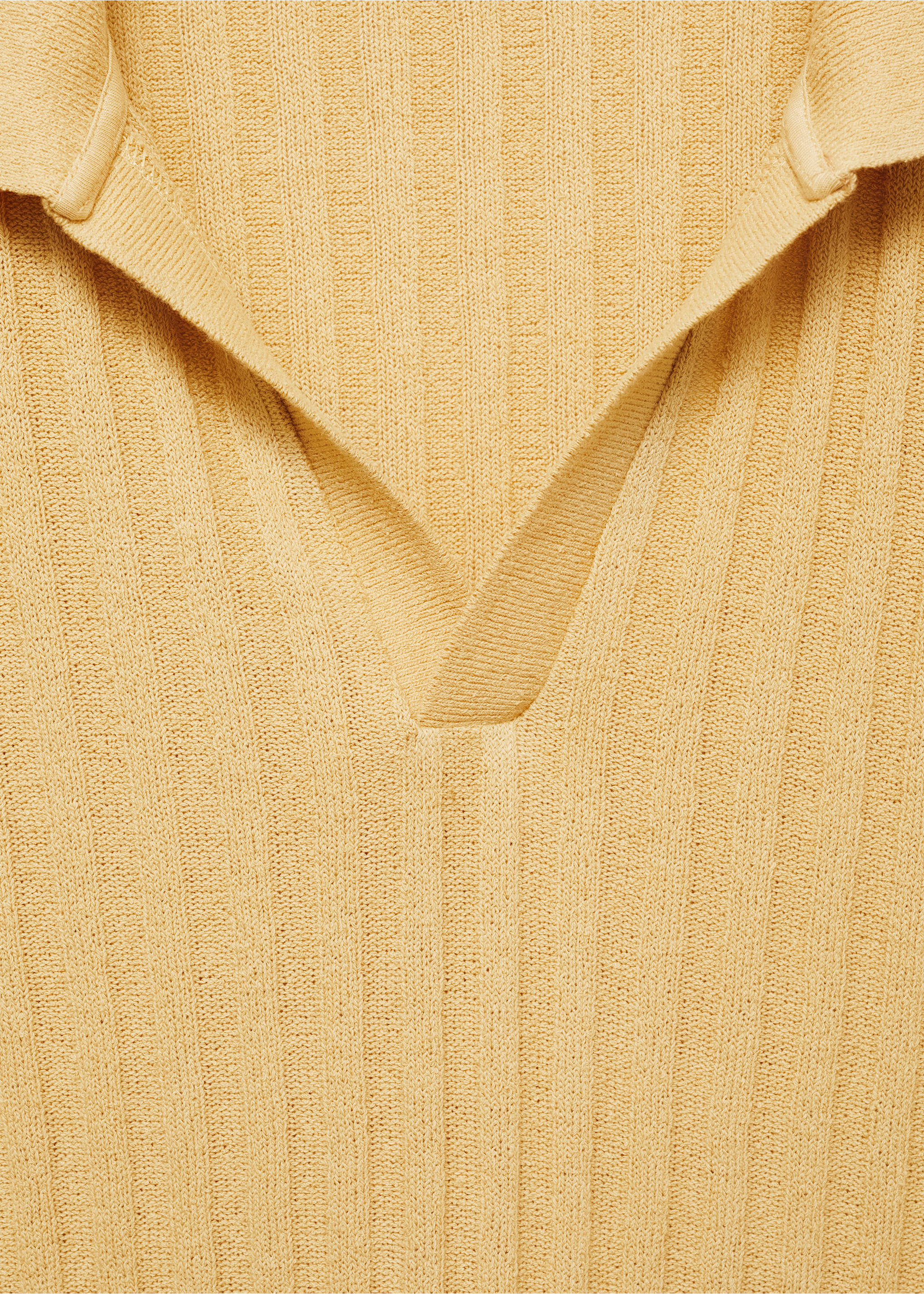 Geripptes Regular-Fit-Poloshirt aus Baumwolle - Detail des Artikels 8, Gelb. Ref: 77060588-00.