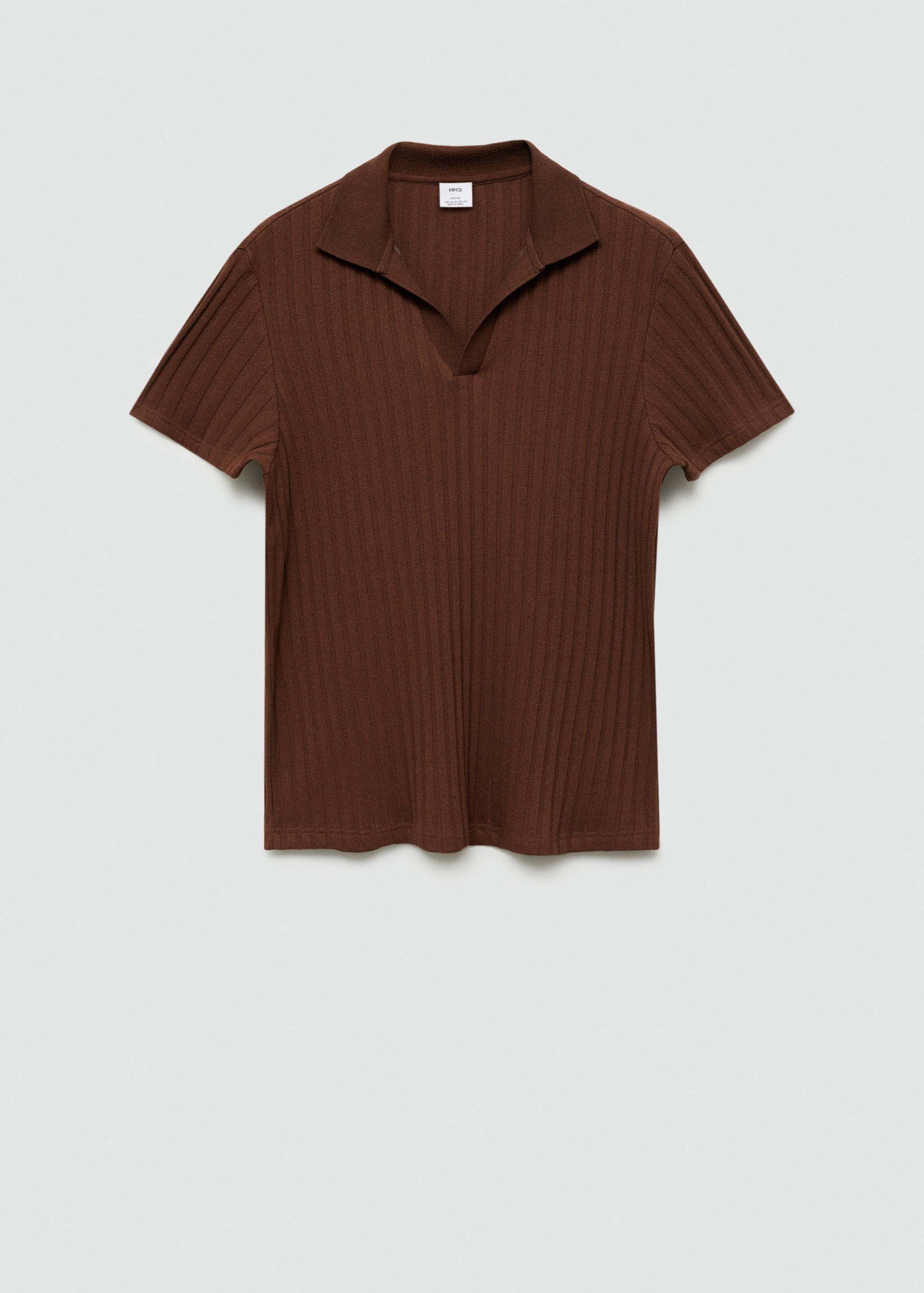 Regular-fit ribbed cotton polo shirt - Article without model
