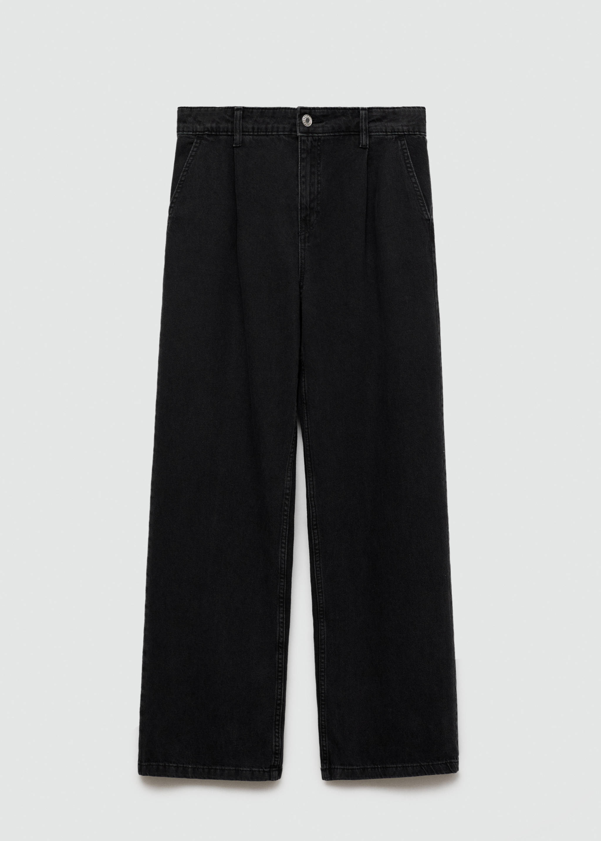 Straight pleated jeans - Article without model