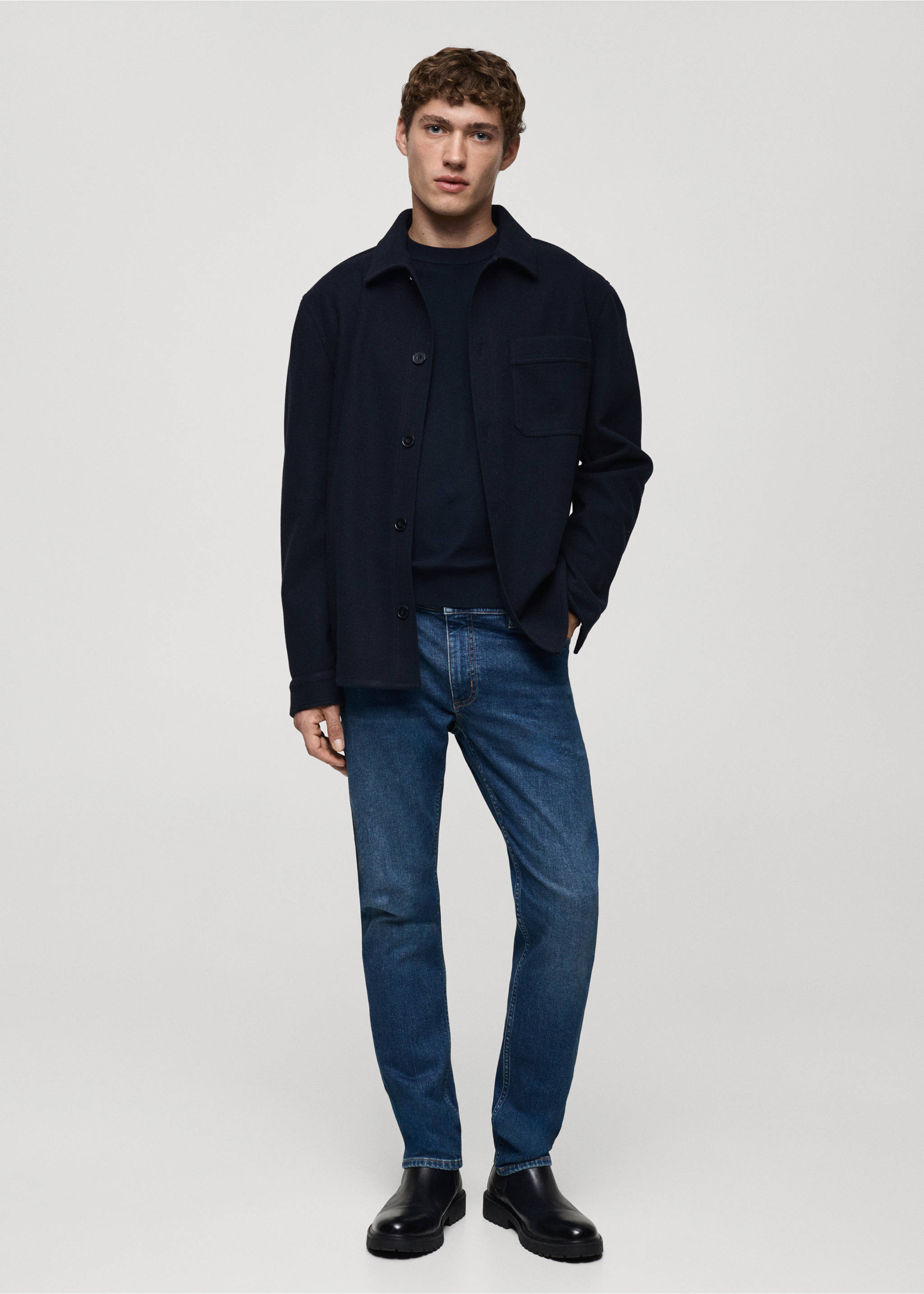 Blugi Jan slim fit - Plan general, Albastru închis. Ref: 77060593-00.