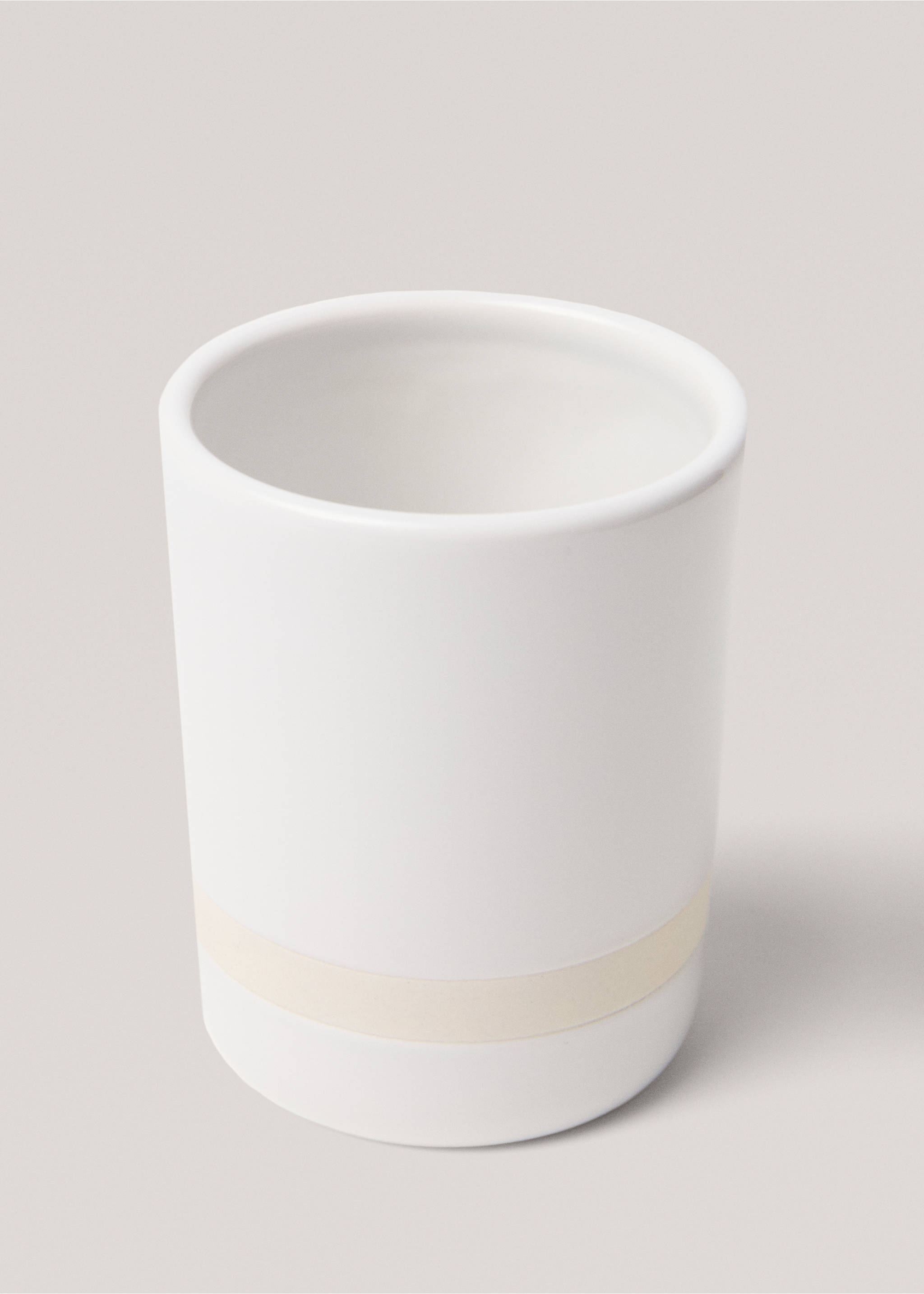 Stoneware bathroom tumbler - Details of the article 1, White. Ref: 77060603-00.