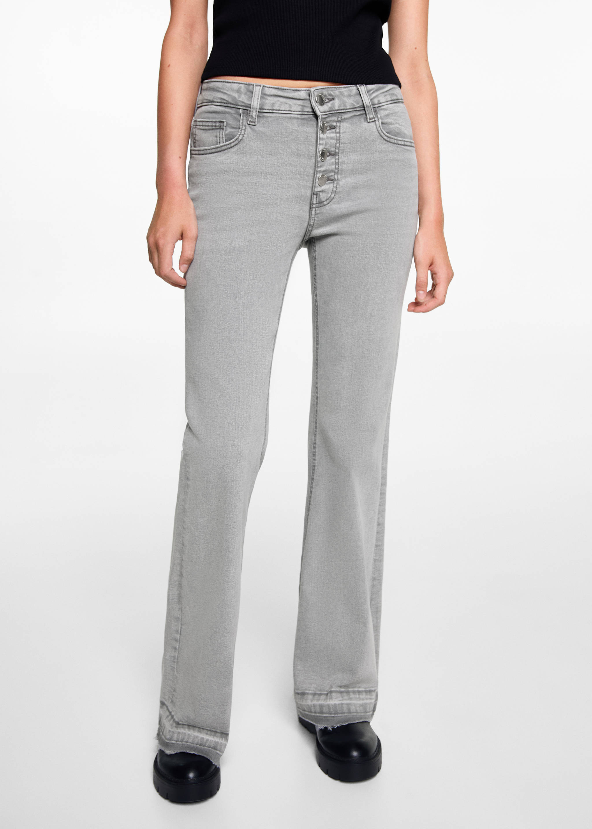 Buttons flare jeans - Medium plane