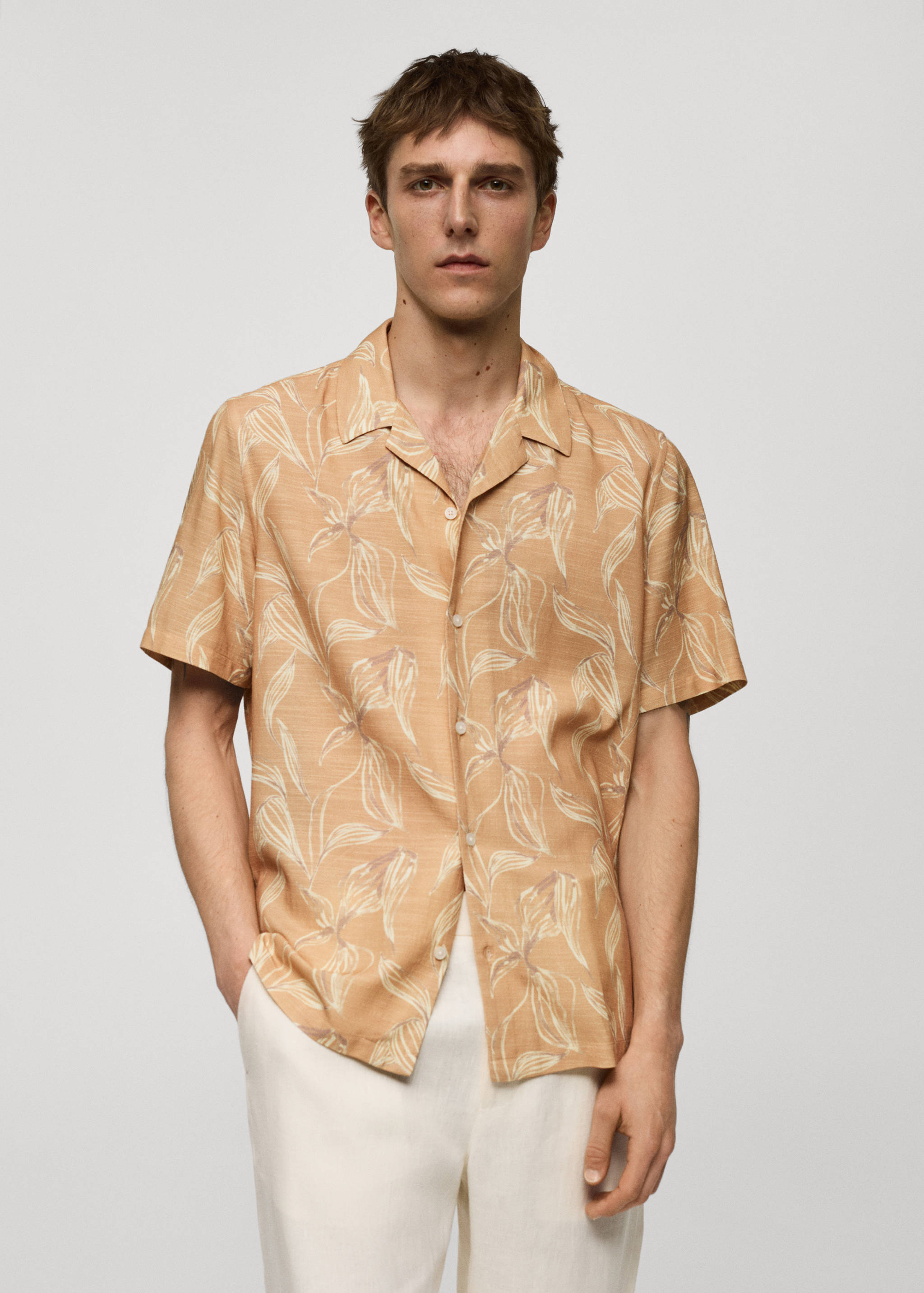 Printed fluid regular-fit shirt - Medium plane