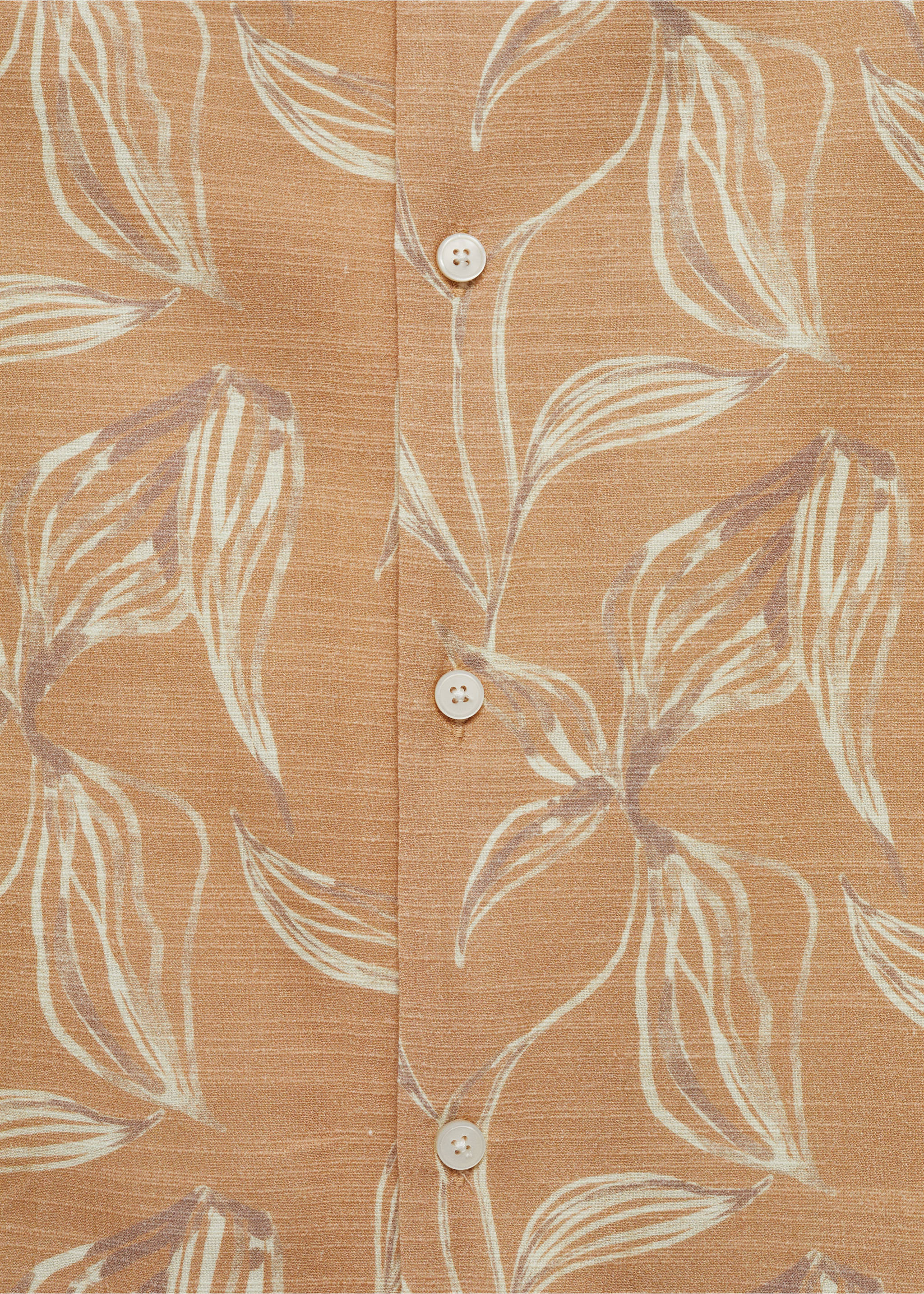 Printed fluid regular-fit shirt - Details of the article 0, Peach. Ref: 77060622-00.