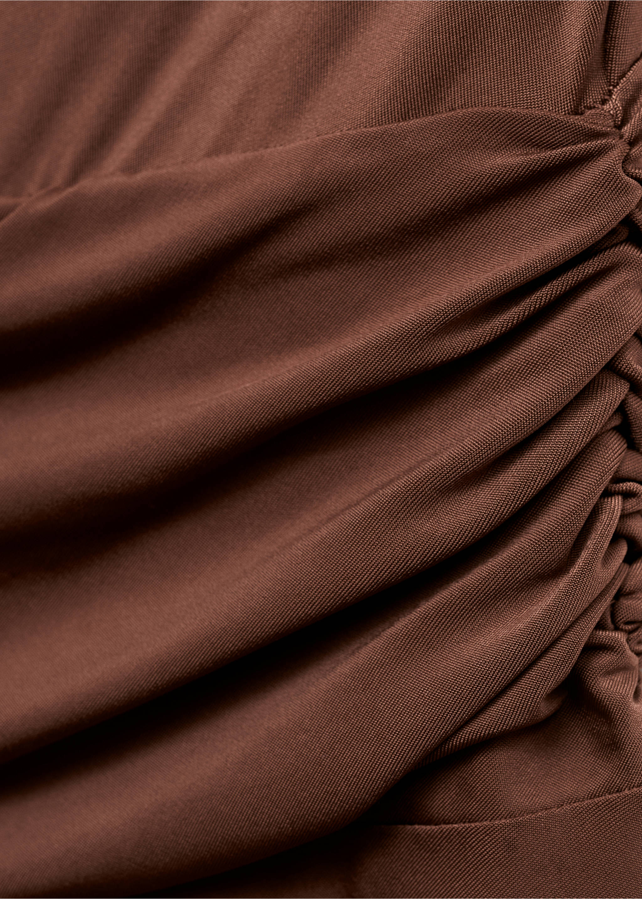 Asymmetrical halter dress - Details of the article 0, Brown. Ref: 77060625-00.