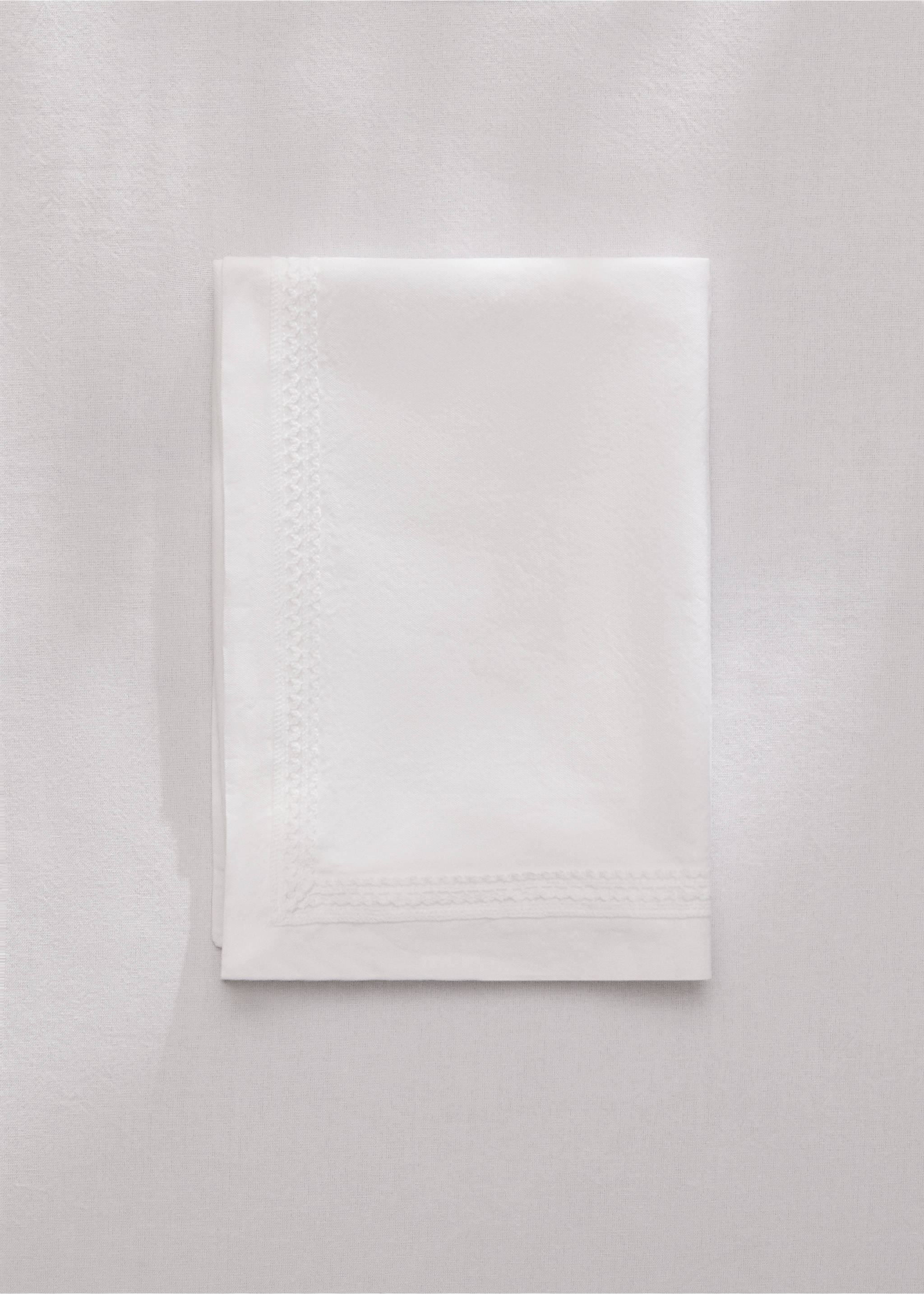 Napkins with lace trim - General plane, Off White. Ref: 77060632-00.