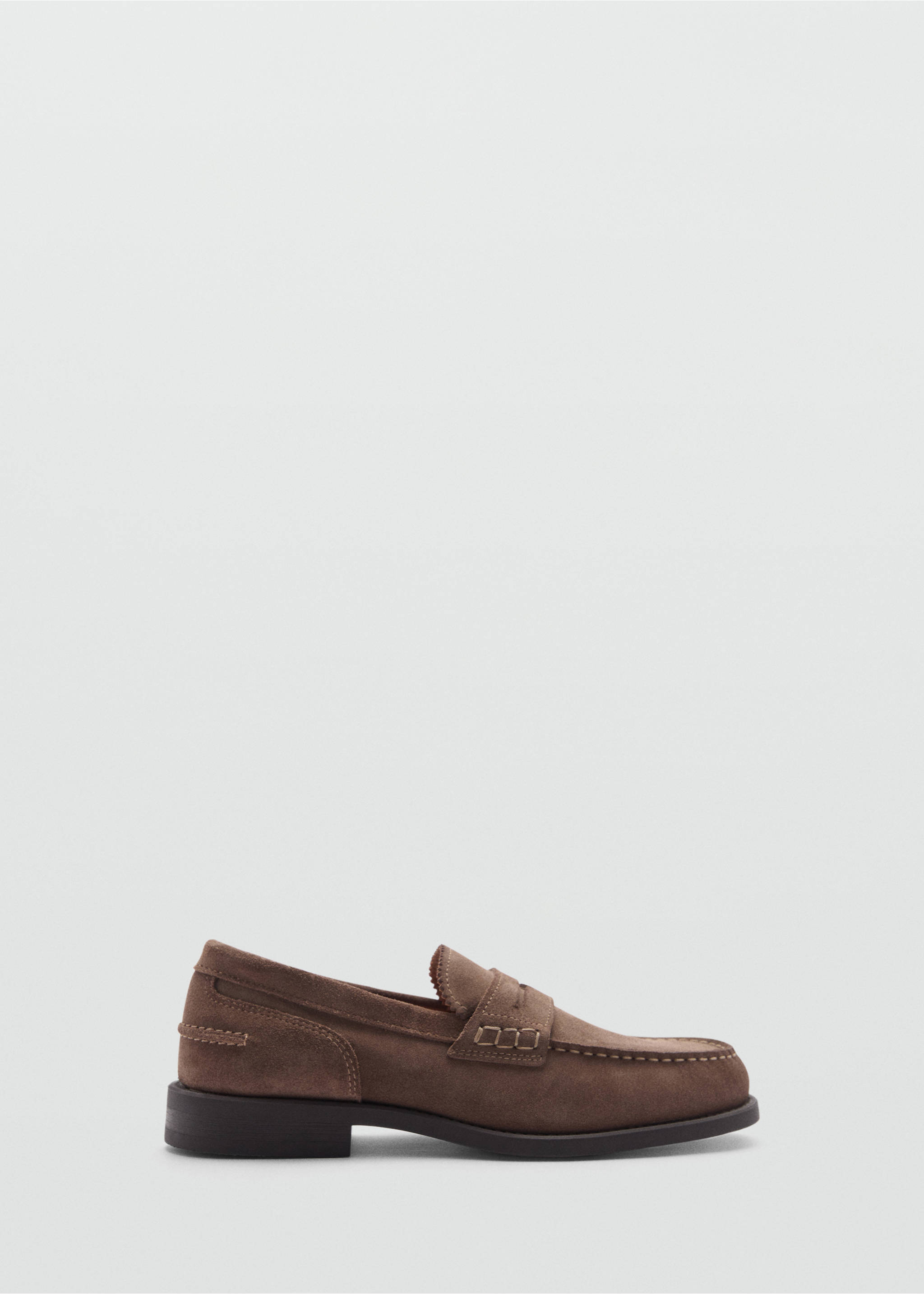 Suede leather loafers - Article without model, Medium Brown. Ref: 77060634-00.
