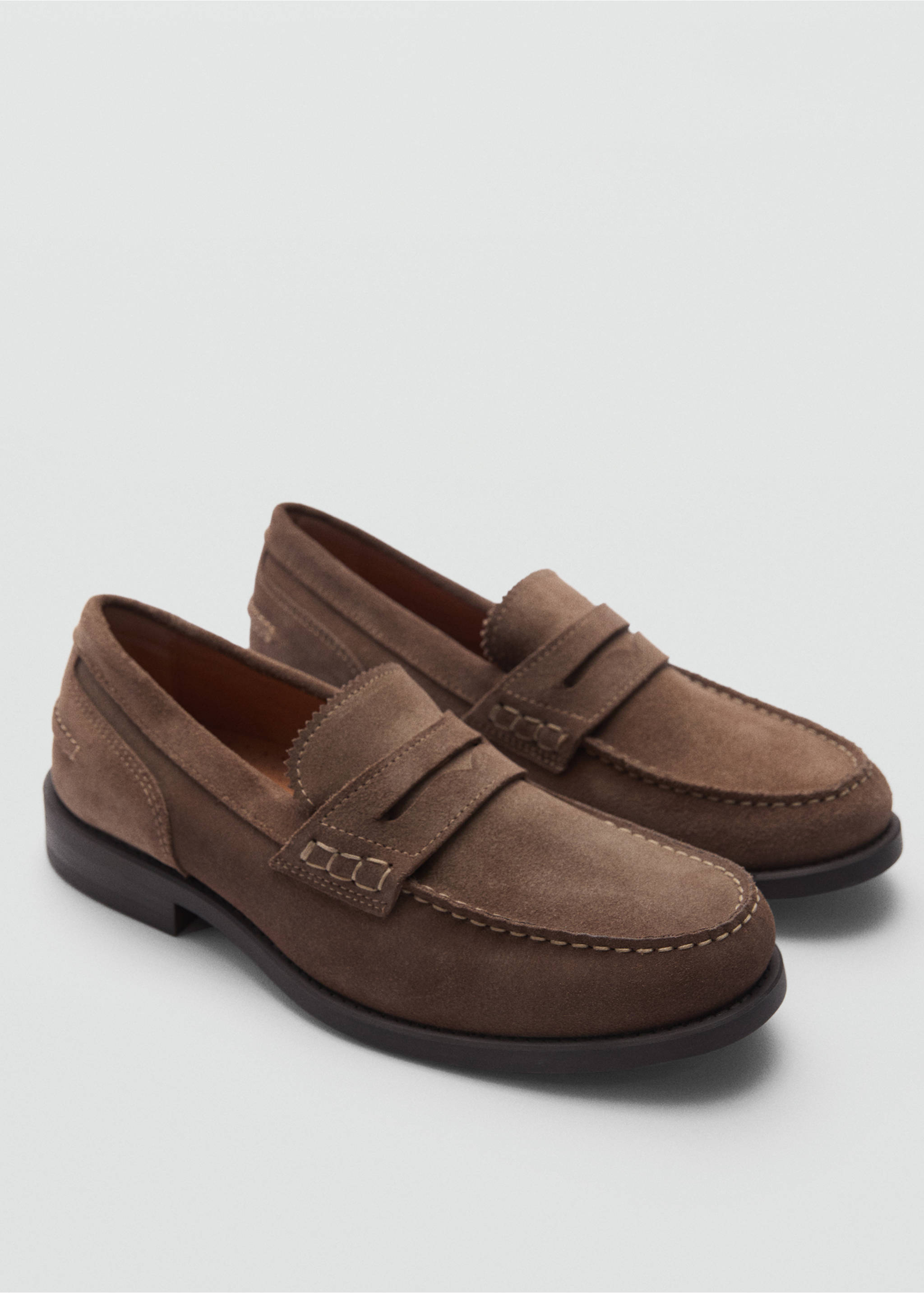 Suede leather loafers - Medium plane, Medium Brown. Ref: 77060634-00.
