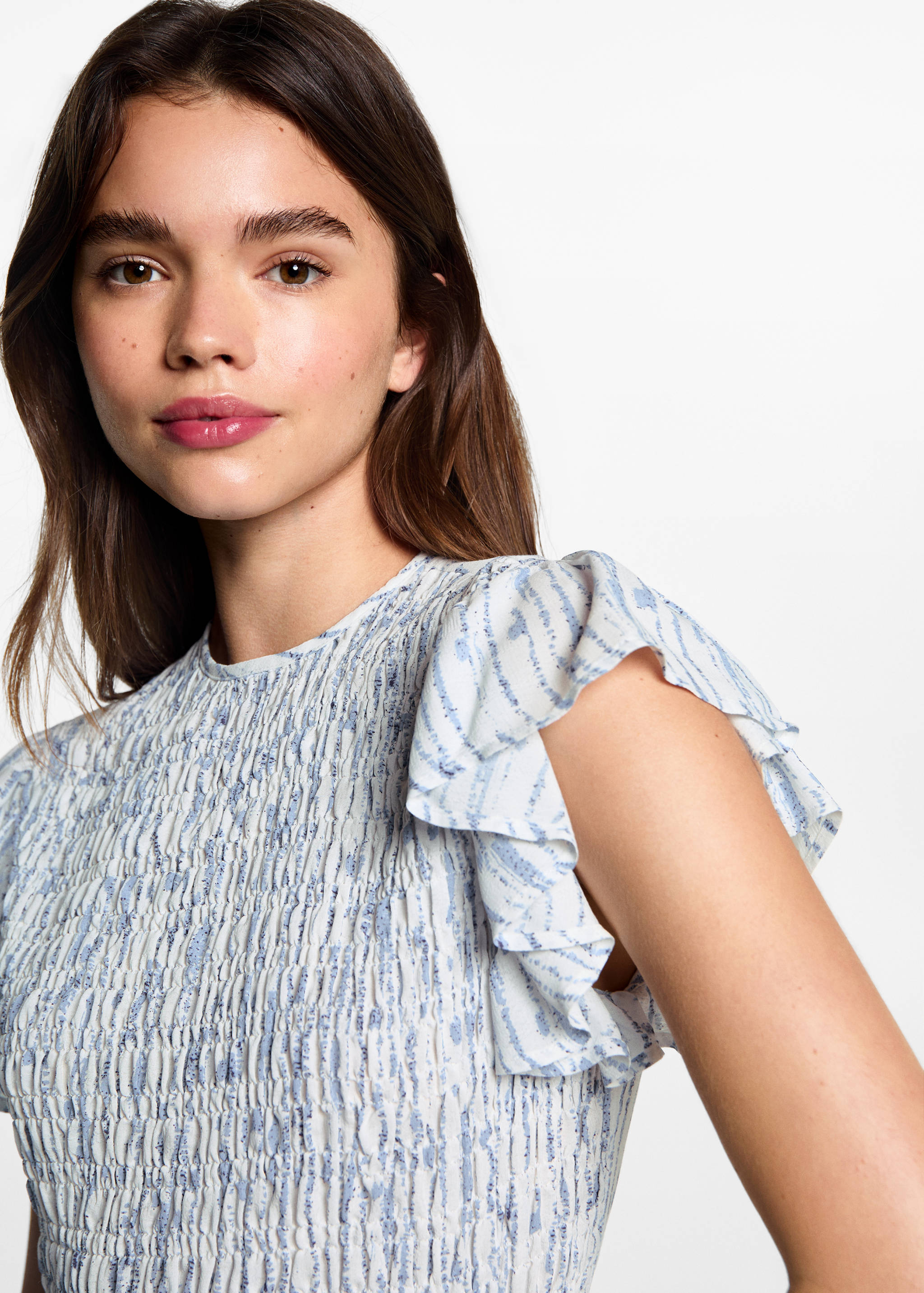 Blouse froncée manches volantées - Détail de l'article 1