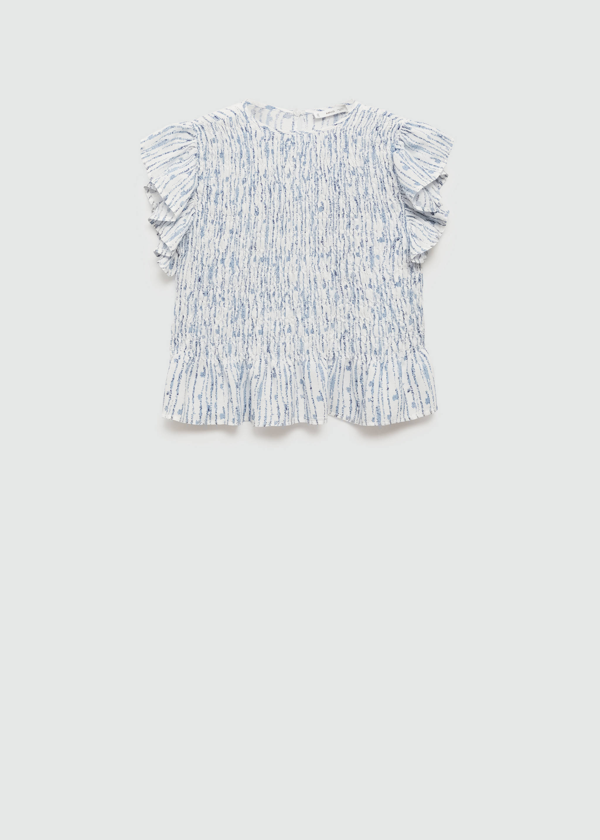 Geraffte Bluse mit Volantärmel - Artikel ohne Model