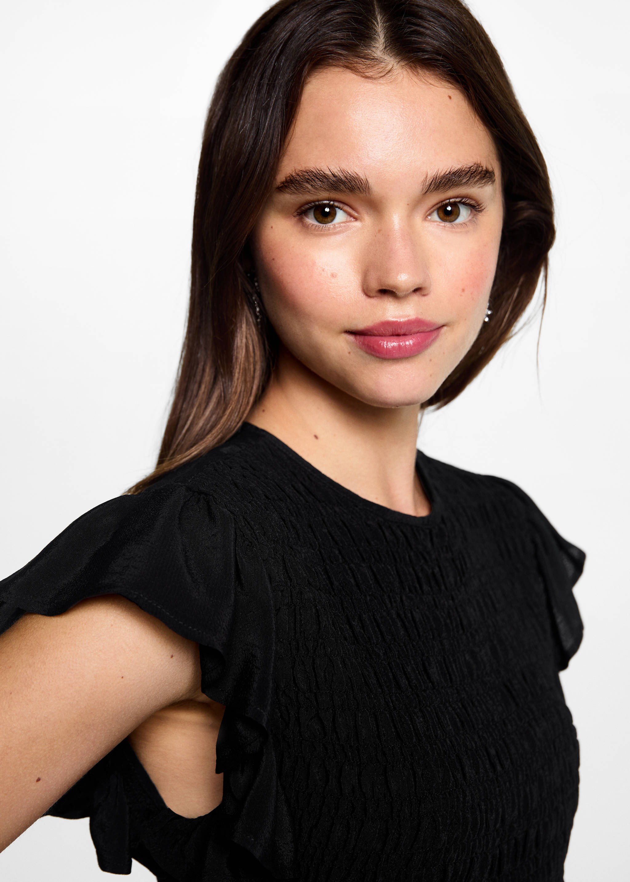 Blouse froncée manches volantées - Détail de l'article 1