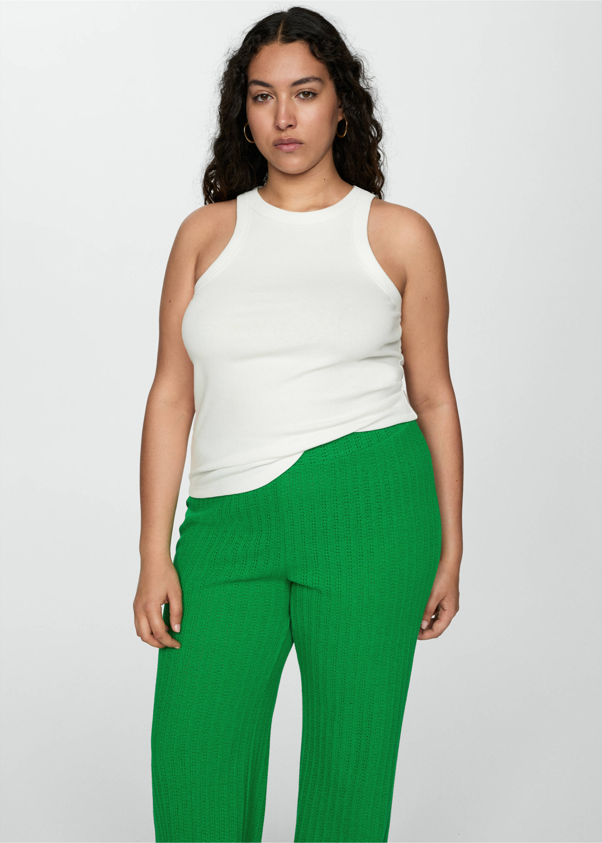 Pantalon droit crochet - Détail de l'article 5, Vert. Ref: 77062005-00.