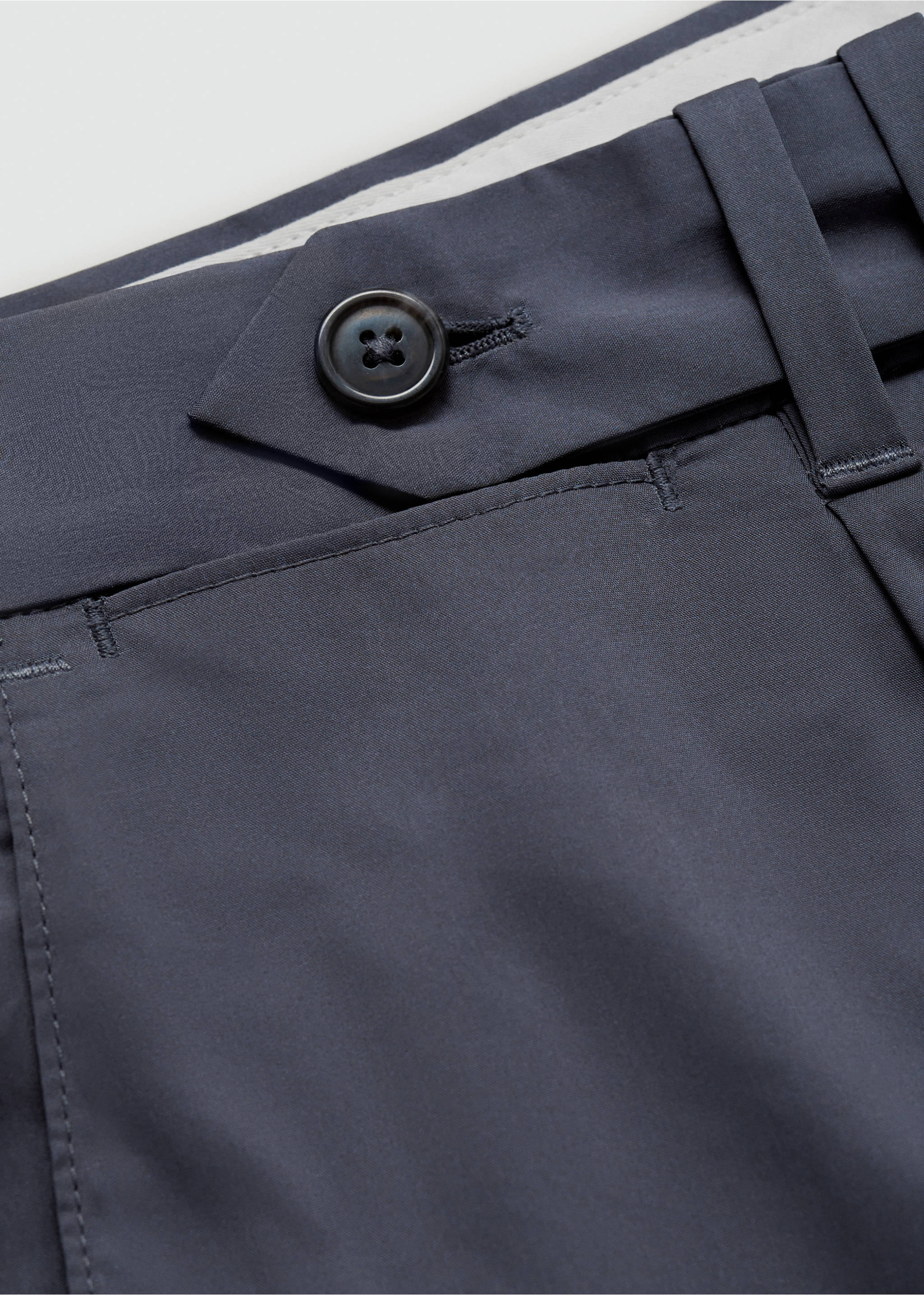 Cotton pleated Bermuda shorts - Details of the article 0, Dark Navy. Ref: 77062532-00.
