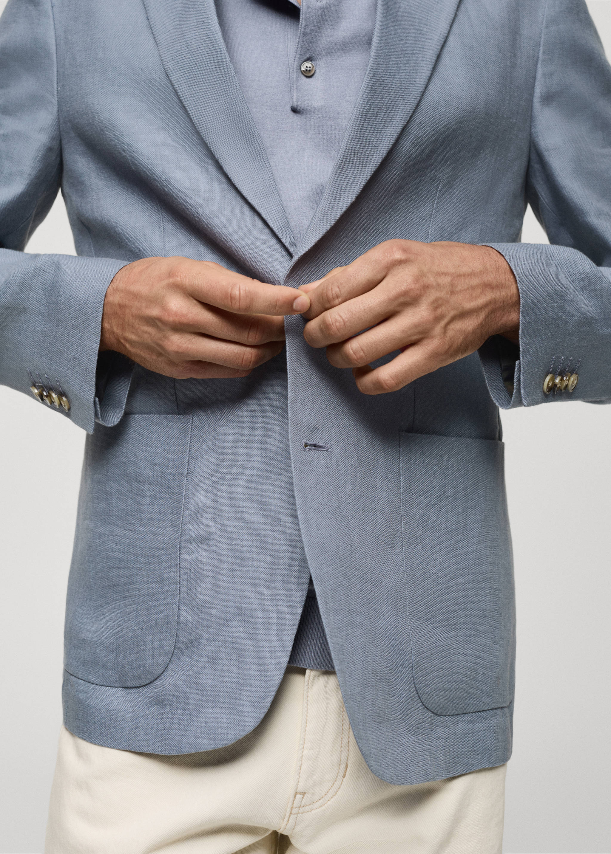 100% linen slim fit blazer - Details of the article 6