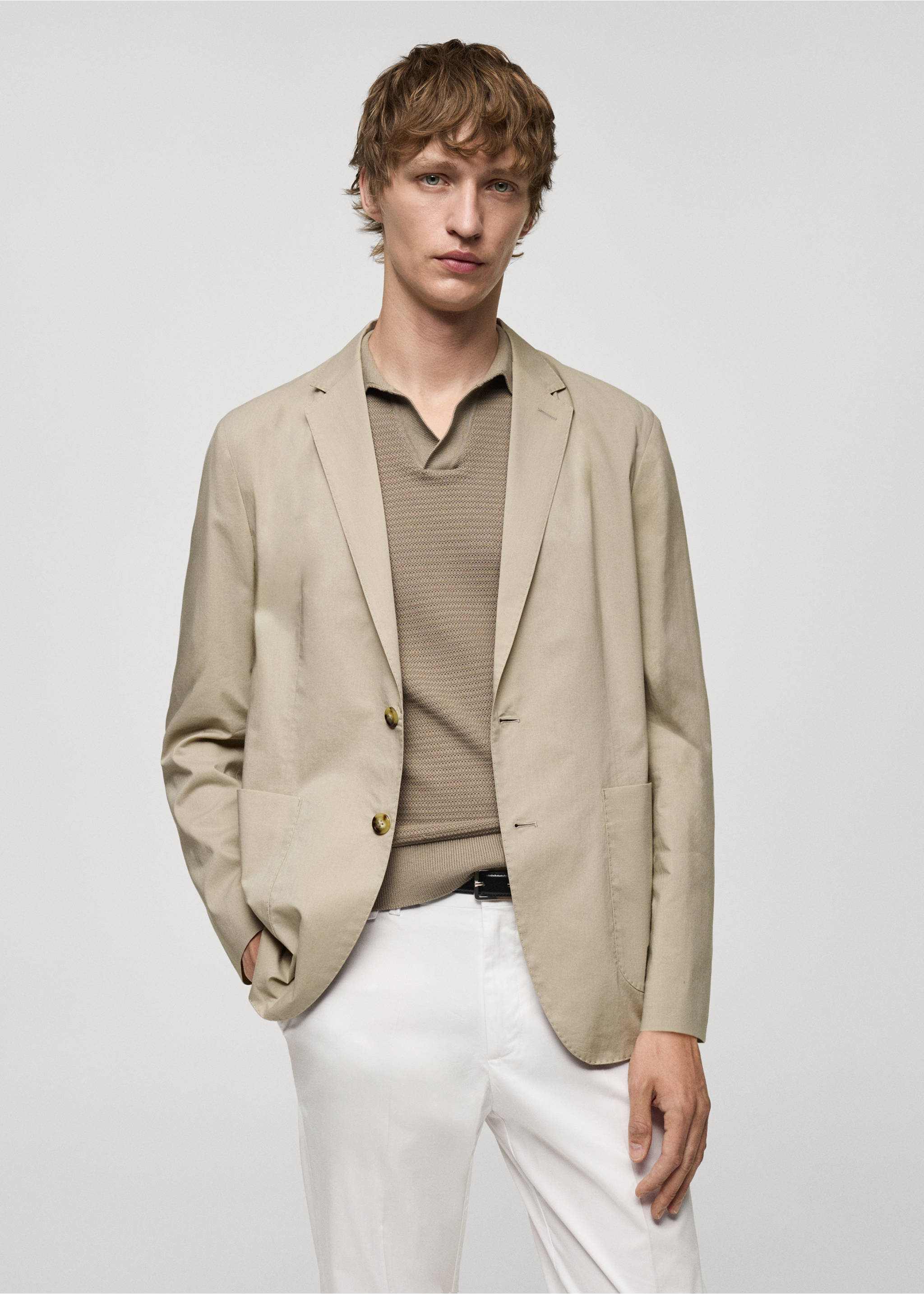 Lightweight cotton jacket - Medium plane, Beige. Ref: 77062534-00.