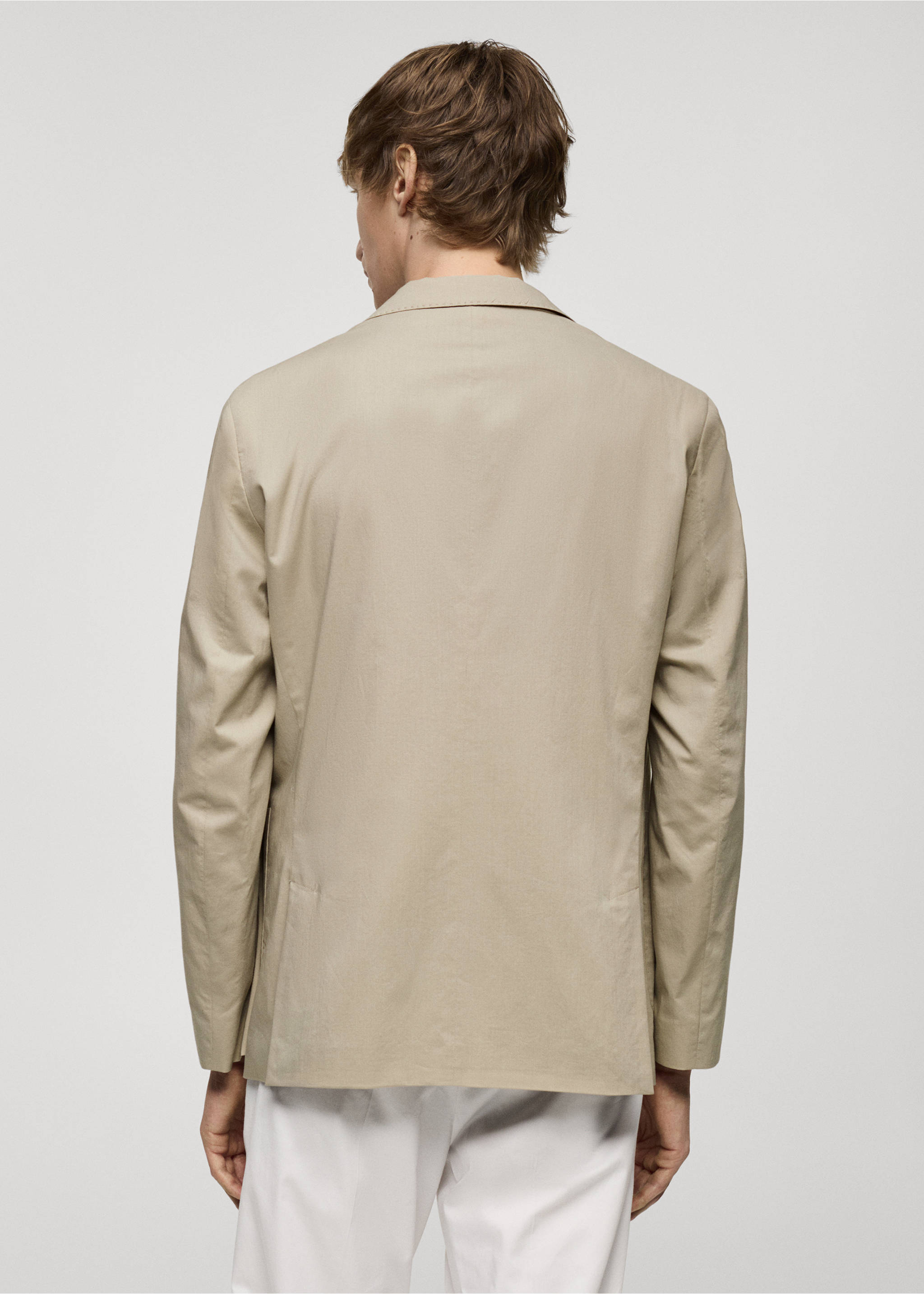 Lightweight cotton jacket - Reverse of the article, Beige. Ref: 77062534-00.