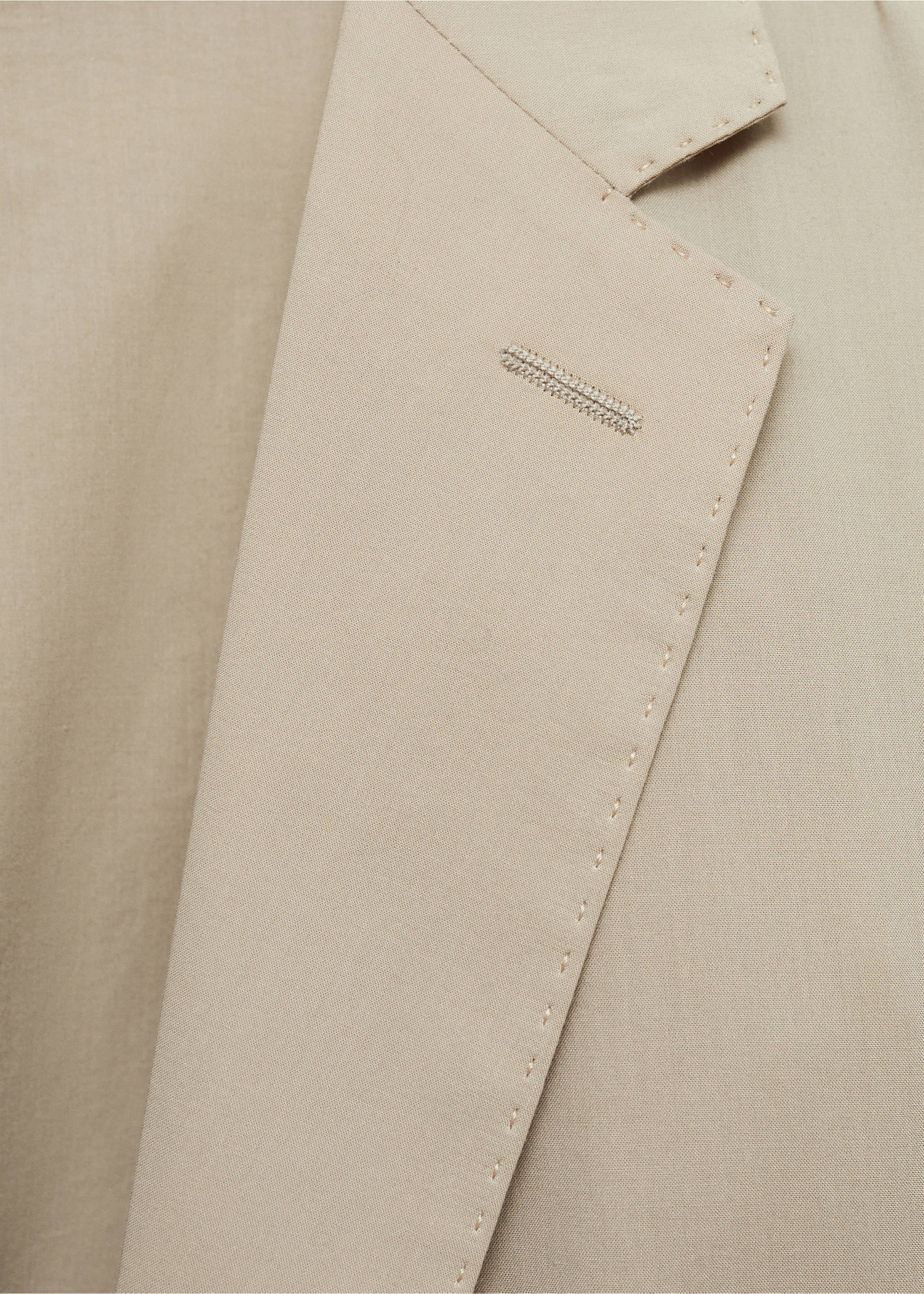 Lightweight cotton jacket - Details of the article 8, Beige. Ref: 77062534-00.
