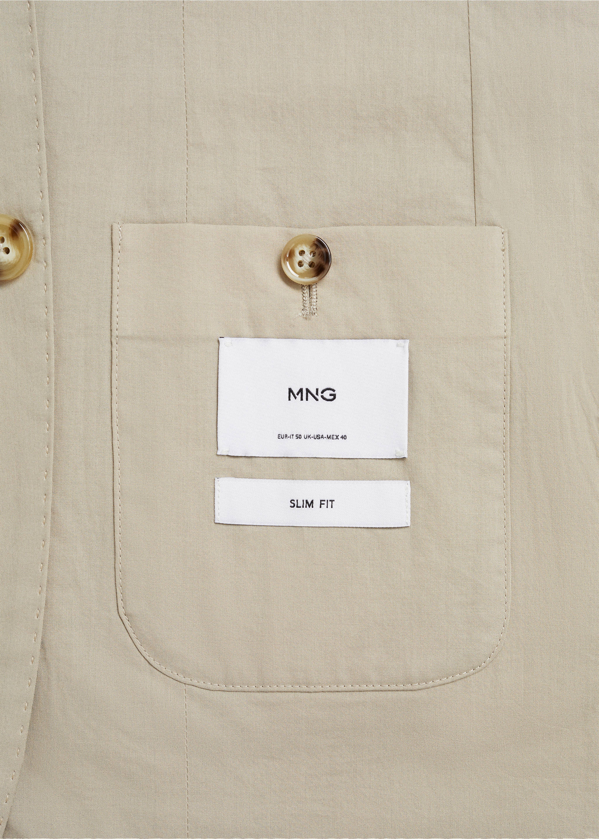 Lightweight cotton jacket - Details of the article 0, Beige. Ref: 77062534-00.