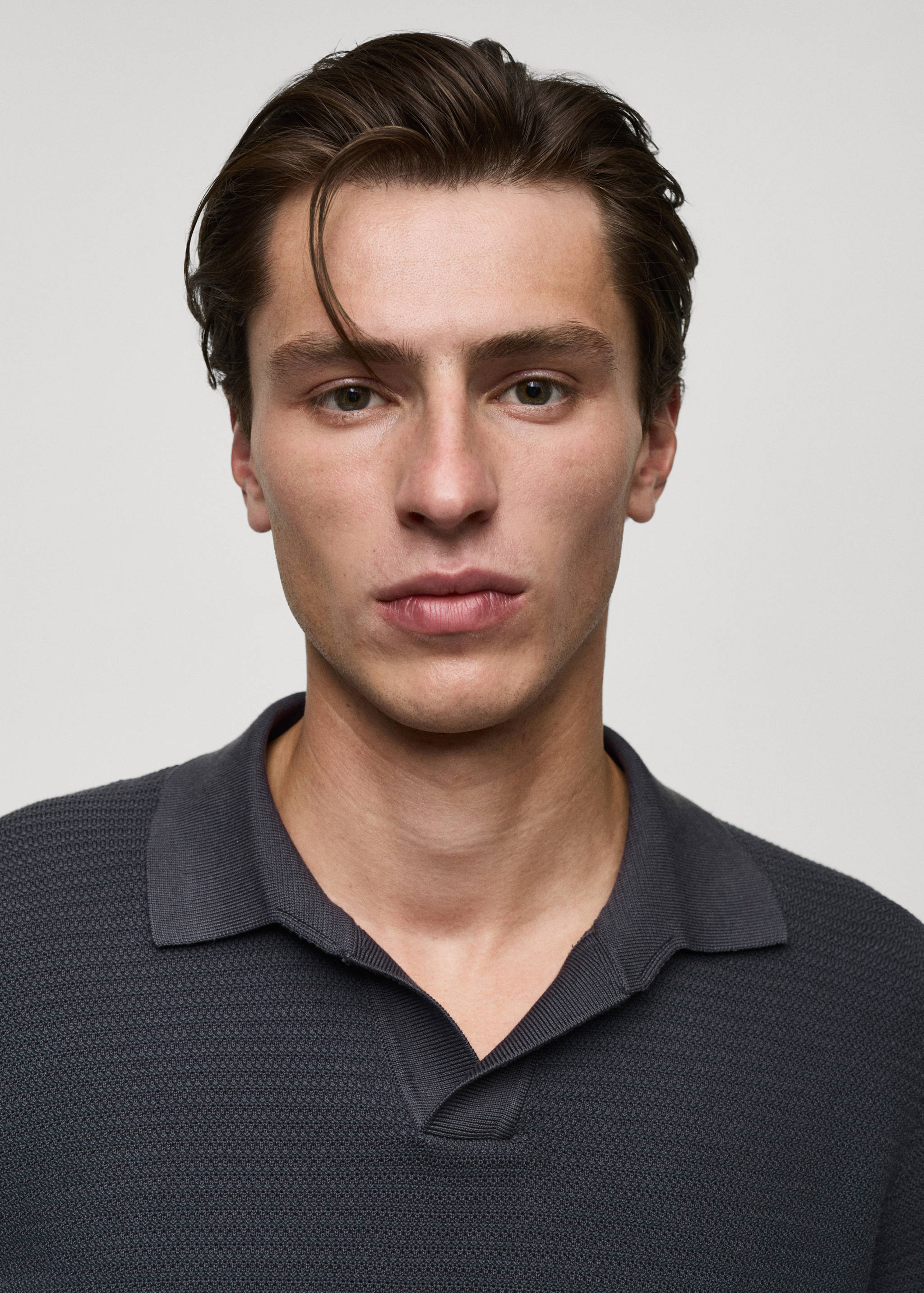 Poloshirt aus Baumwolle mit Tencel in Flechtoptik - Detail des Artikels 1
