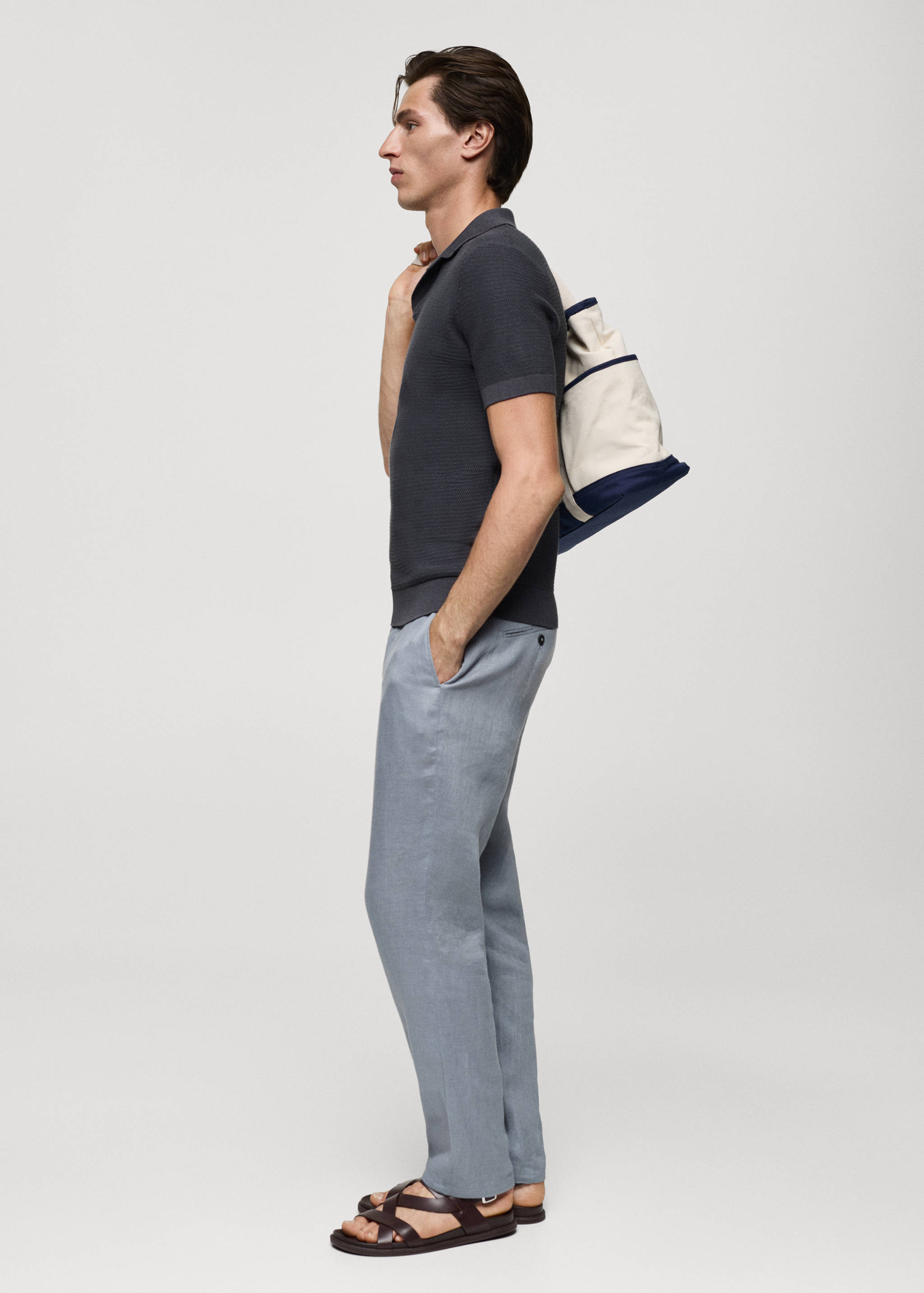Poloshirt aus Baumwolle mit Tencel in Flechtoptik - Detail des Artikels 2