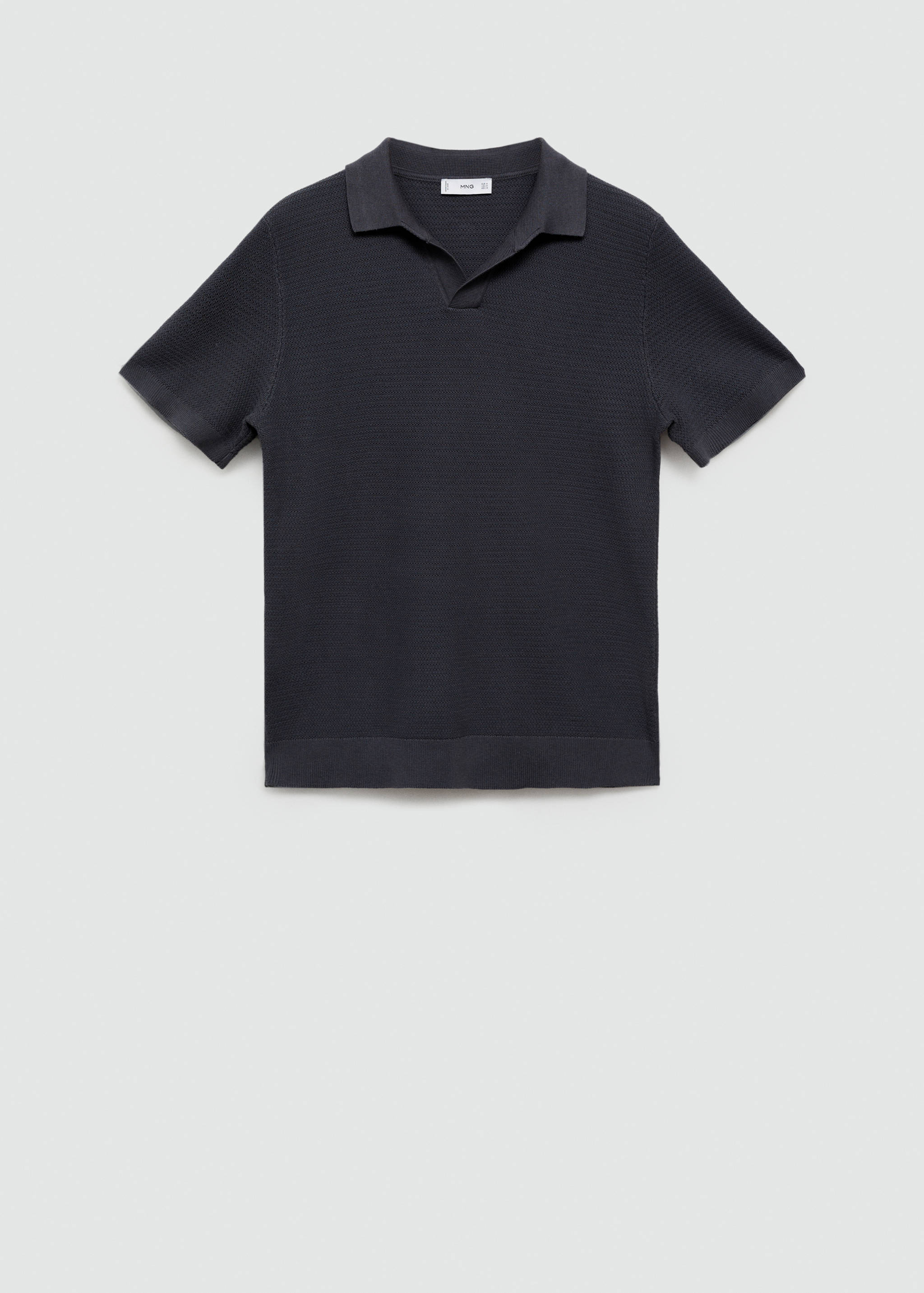 Poloshirt aus Baumwolle mit Tencel in Flechtoptik - Artikel ohne Model