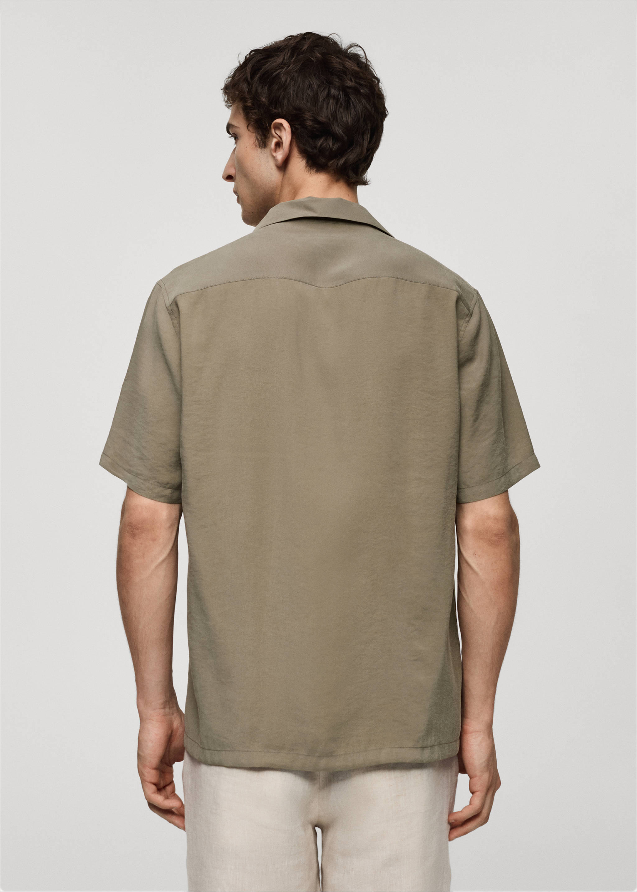 Regular-fit modal cotton shirt - Reverse of the article, Medium Brown. Ref: 77062544-00.