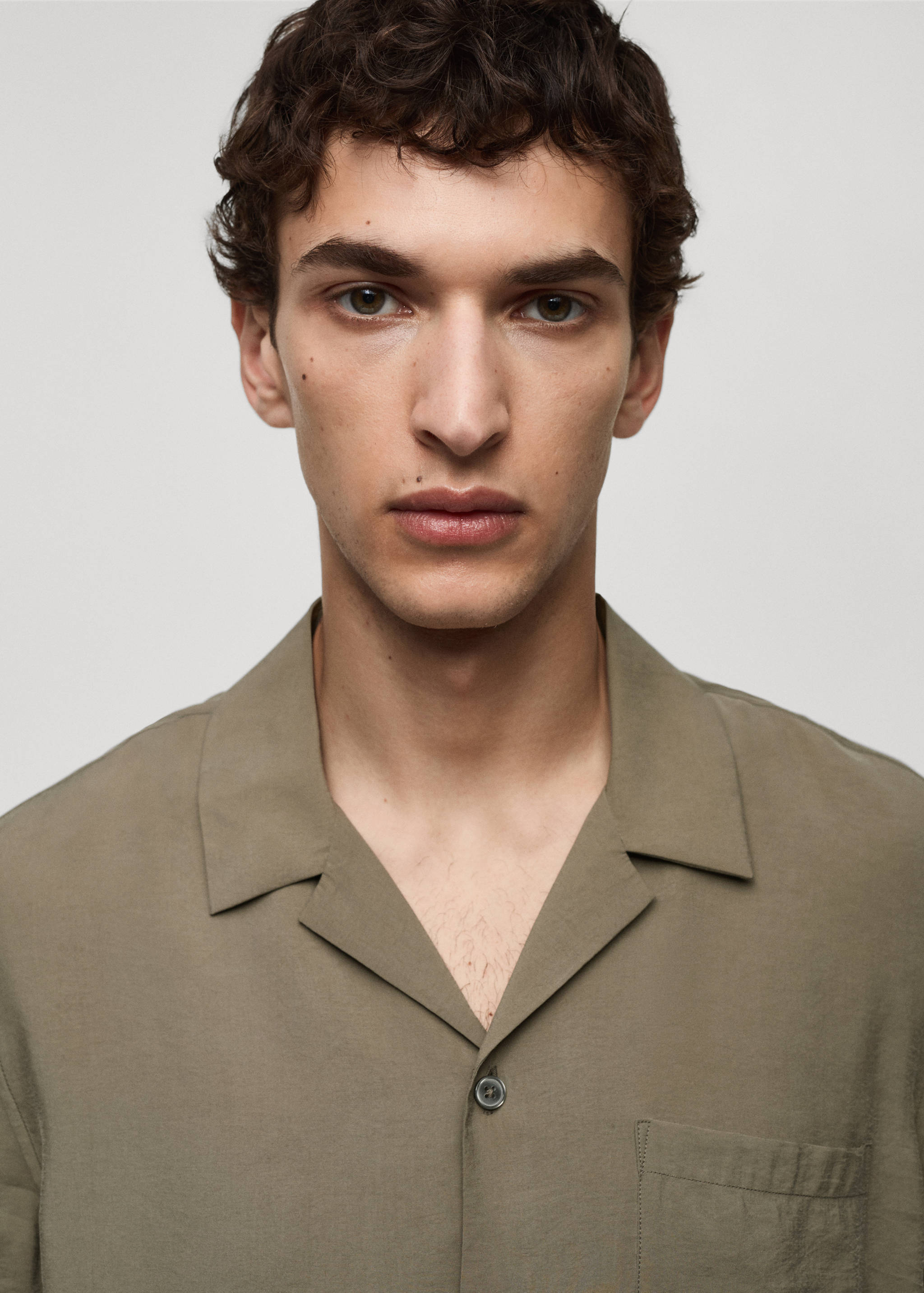 Camisa regular fit de algodão e modal - Pormenor do artigo 1