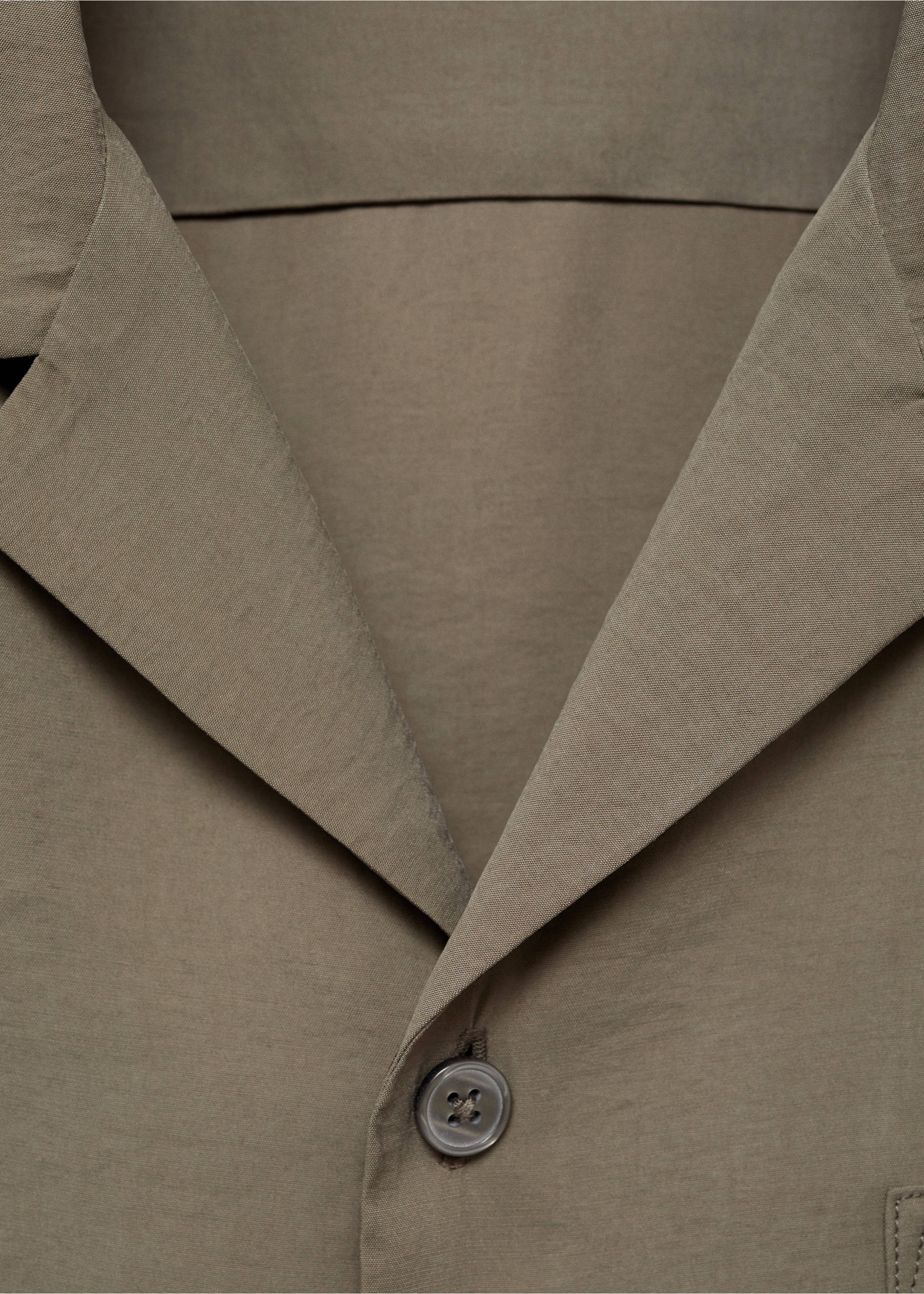 Regular-fit modal cotton shirt - Details of the article 8, Medium Brown. Ref: 77062544-00.