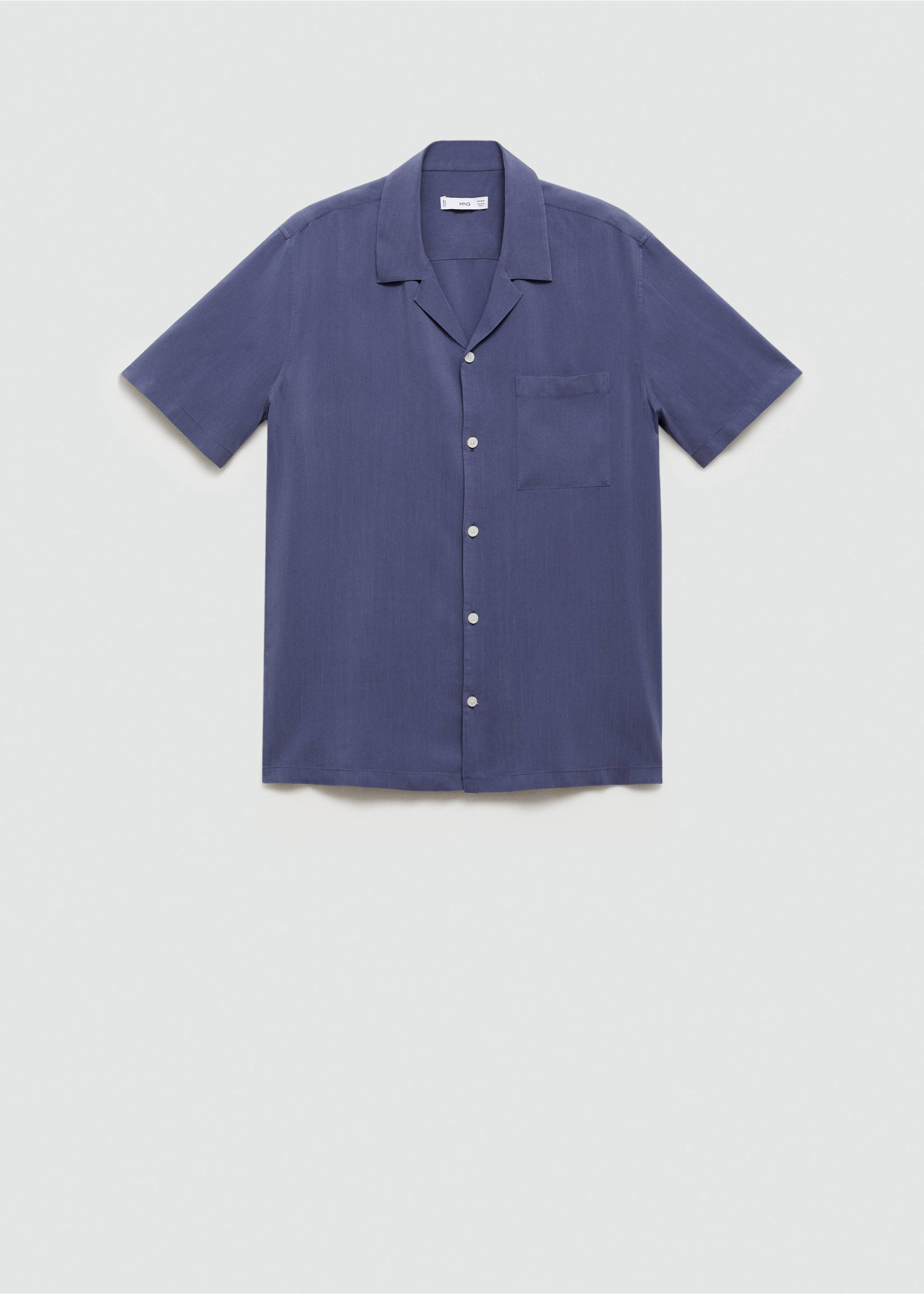 Regular-fit 100% Tencel shirt - Article without model, Blue. Ref: 77062545-00.