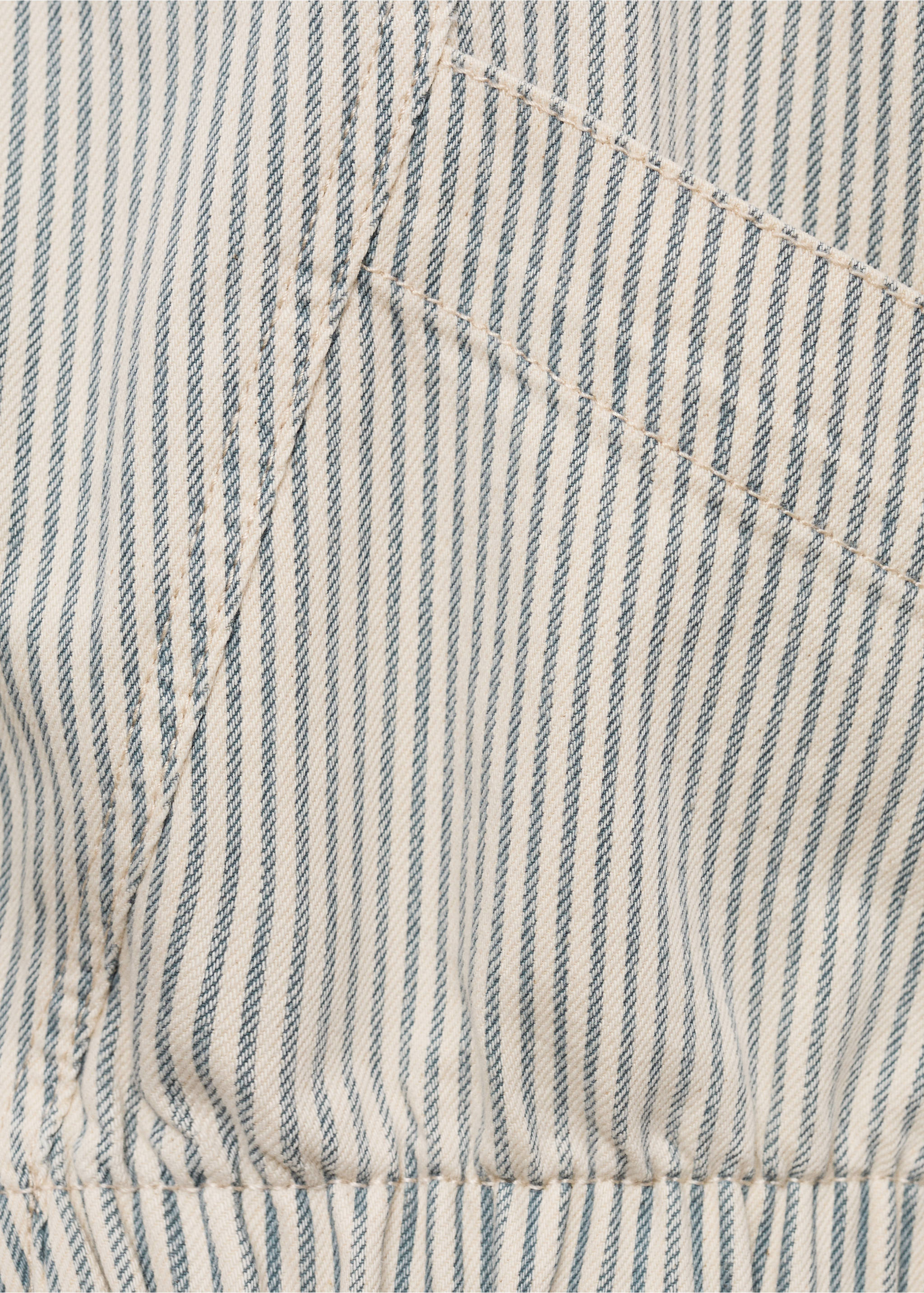 Striped denim jacket - Details of the article 8, Beige. Ref: 77062914-00.