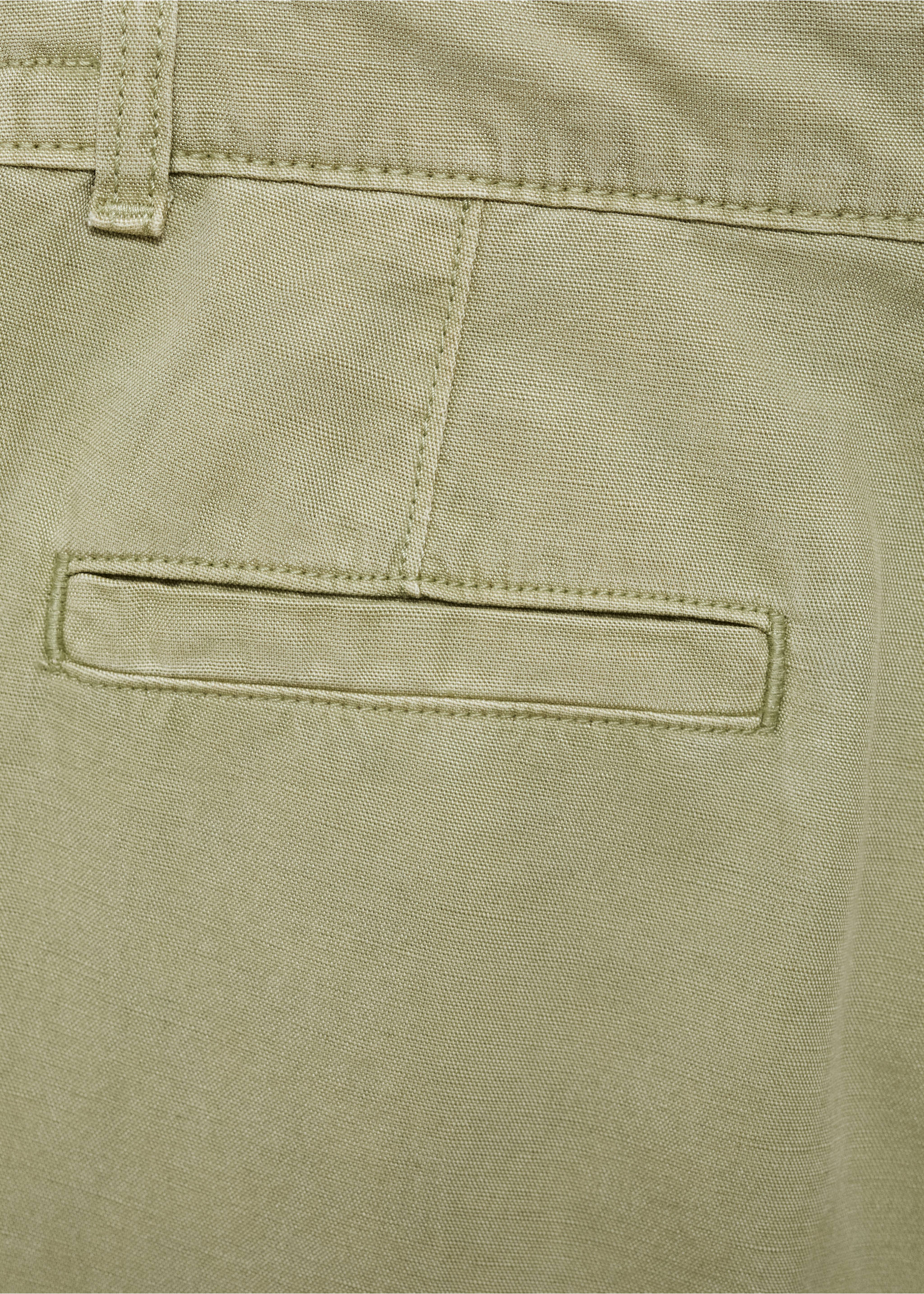 Pantalón lyocell cordón ajustable - Detalle del artículo 8, Khaki. Ref: 77062915-00.