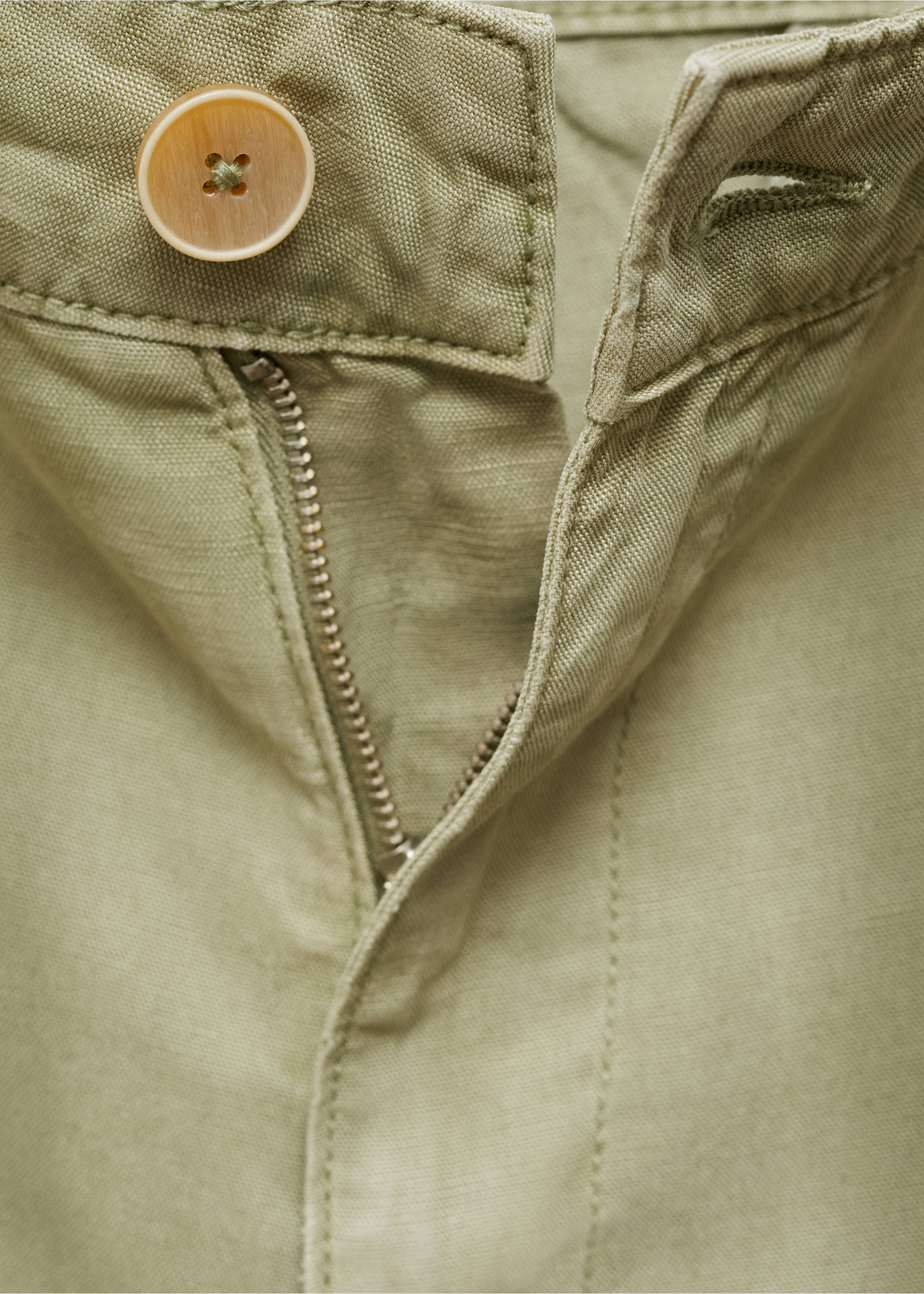 Pantalón lyocell cordón ajustable - Detalle del artículo 0, Khaki. Ref: 77062915-00.