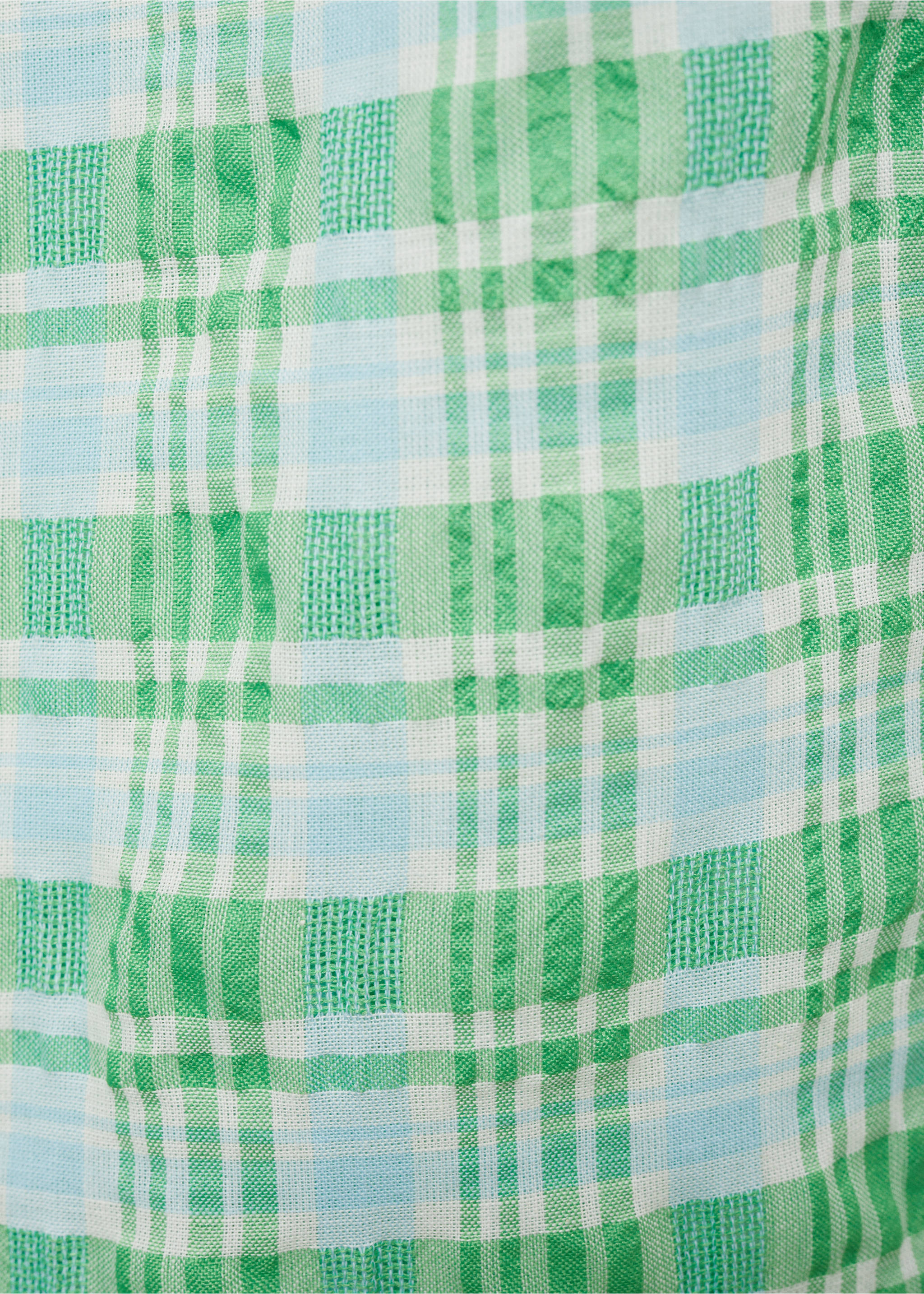 Check sleeveless shirt - Details of the article 0, Green. Ref: 77062916-00.