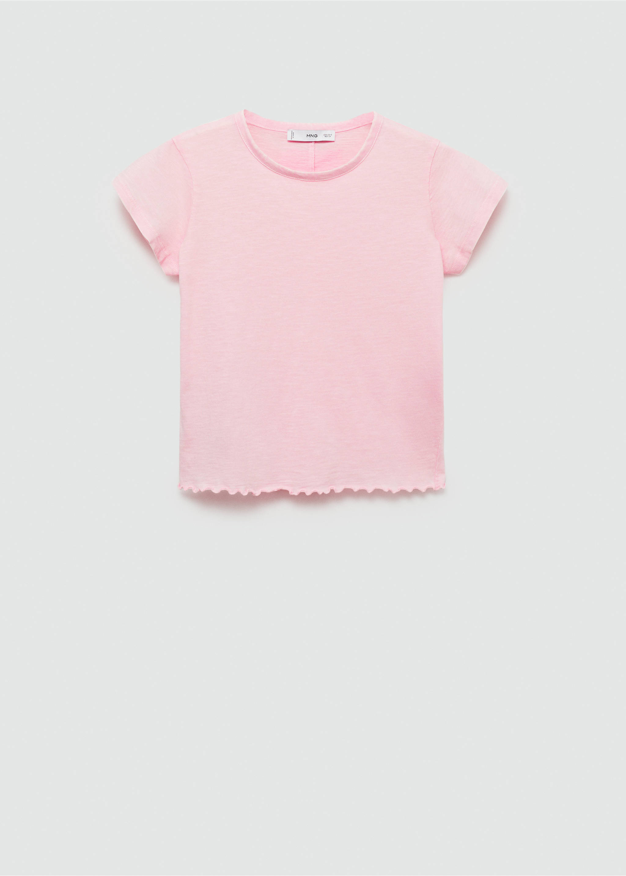 Short-sleeved cotton t-shirt - Article without model, Pastel Pink. Ref: 77062920-00.