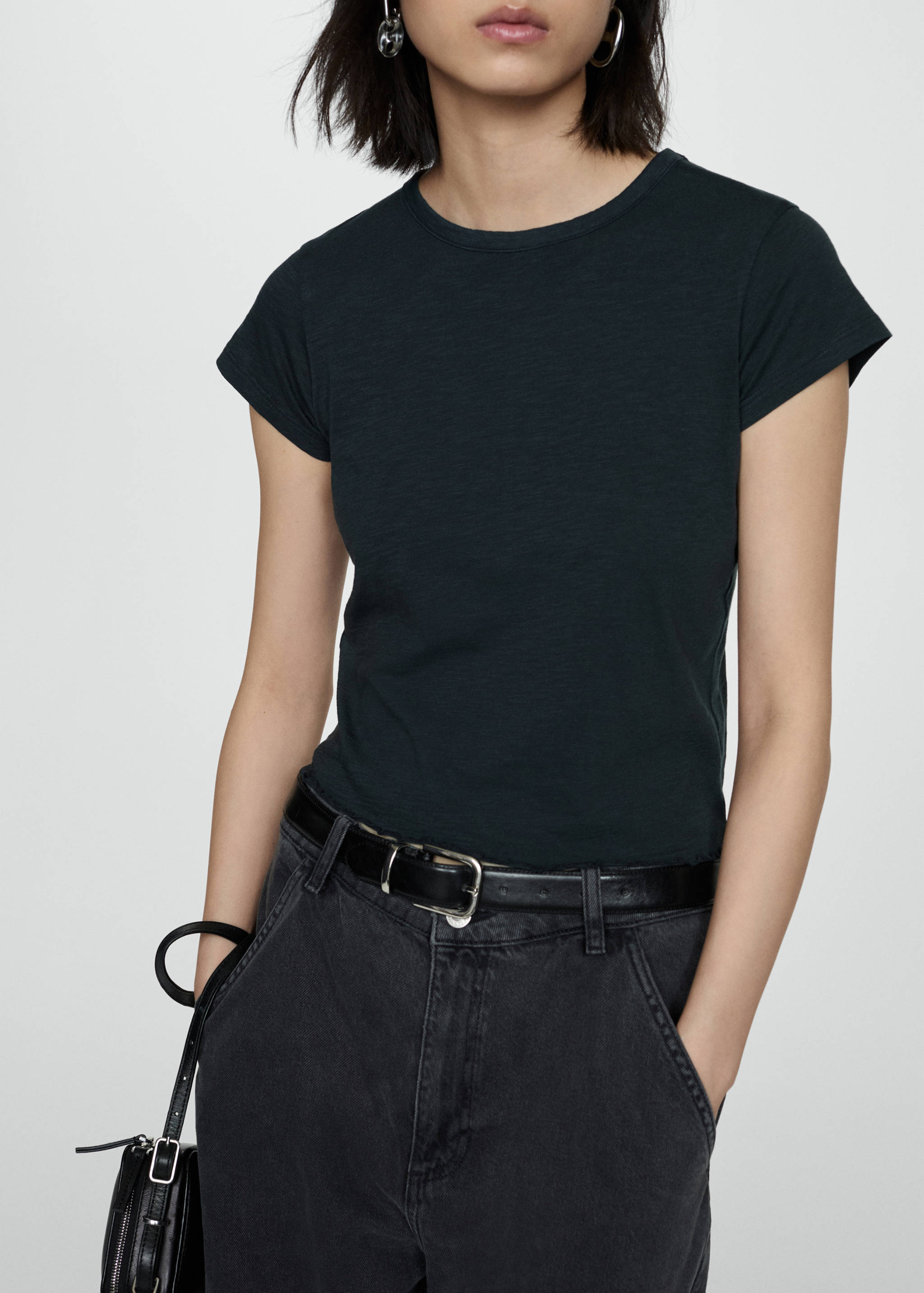 Short-sleeved cotton t-shirt - Medium plane