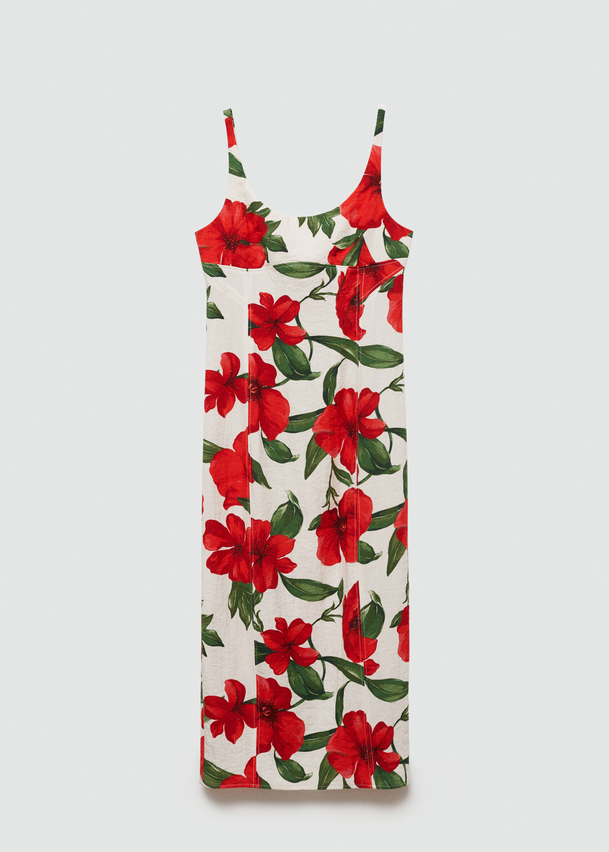 Langes Kleid mit Relief-Blumen - Artikel ohne Model