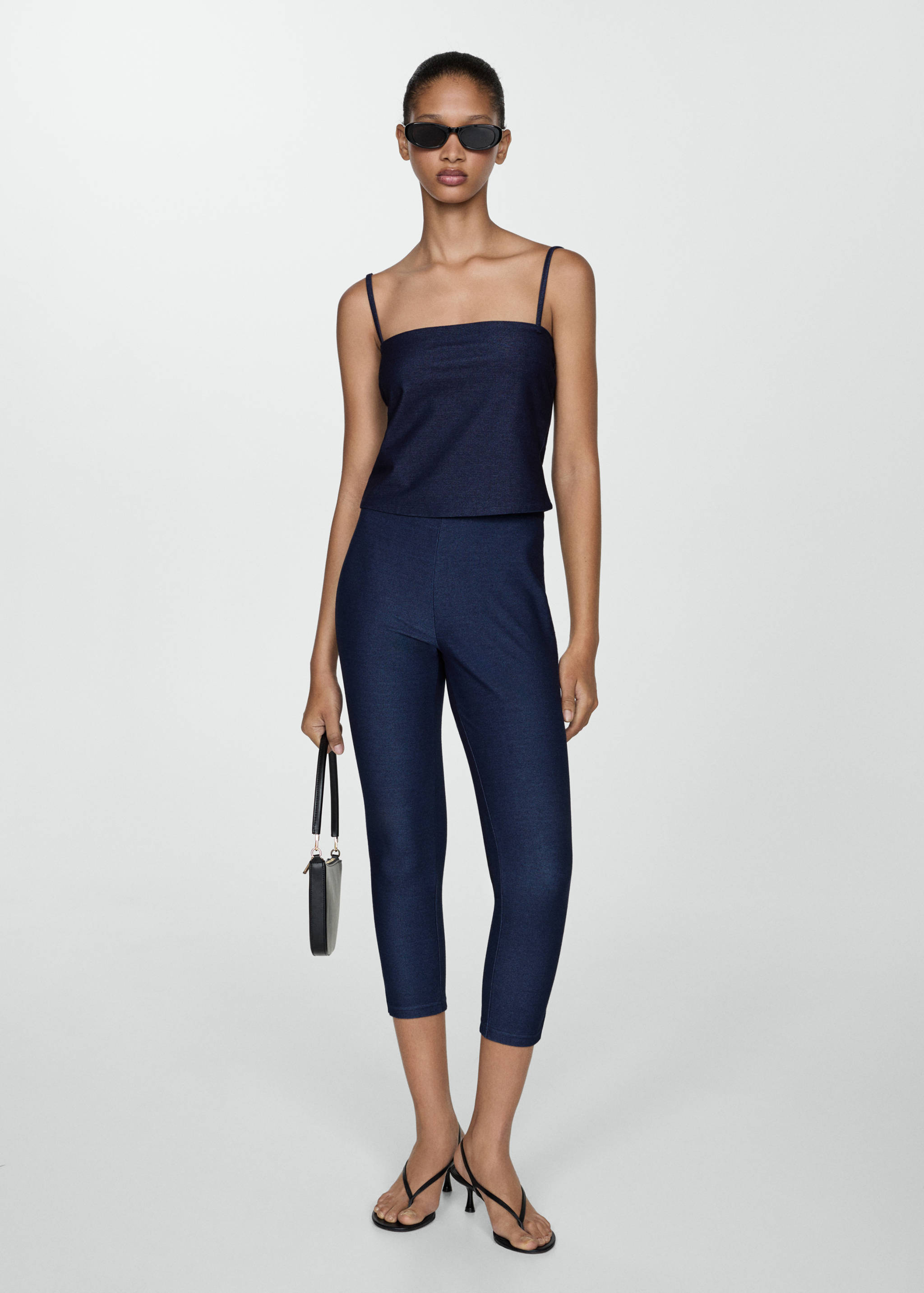 Cropped top with thin straps - General plane