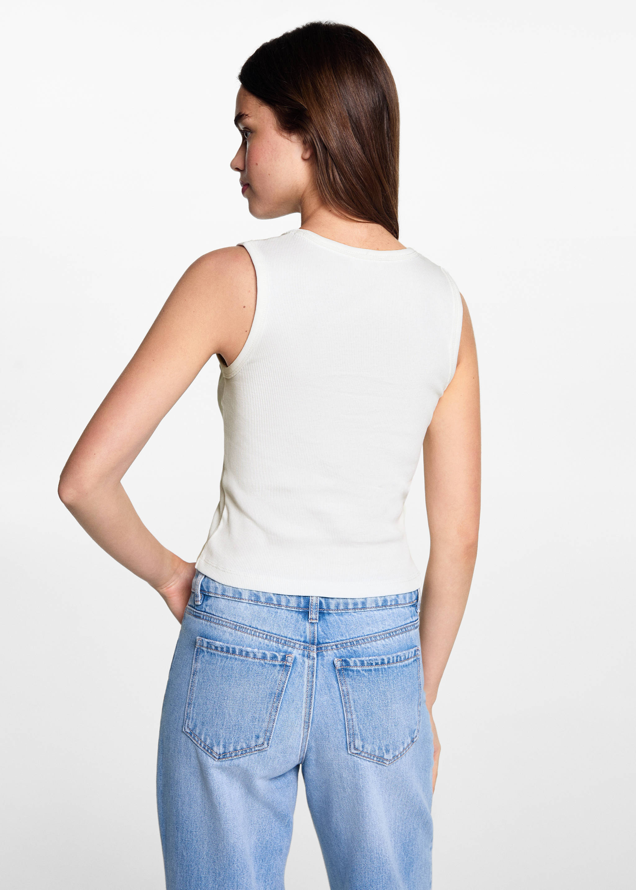 Ribbed cotton-blend top - Reverse of the article