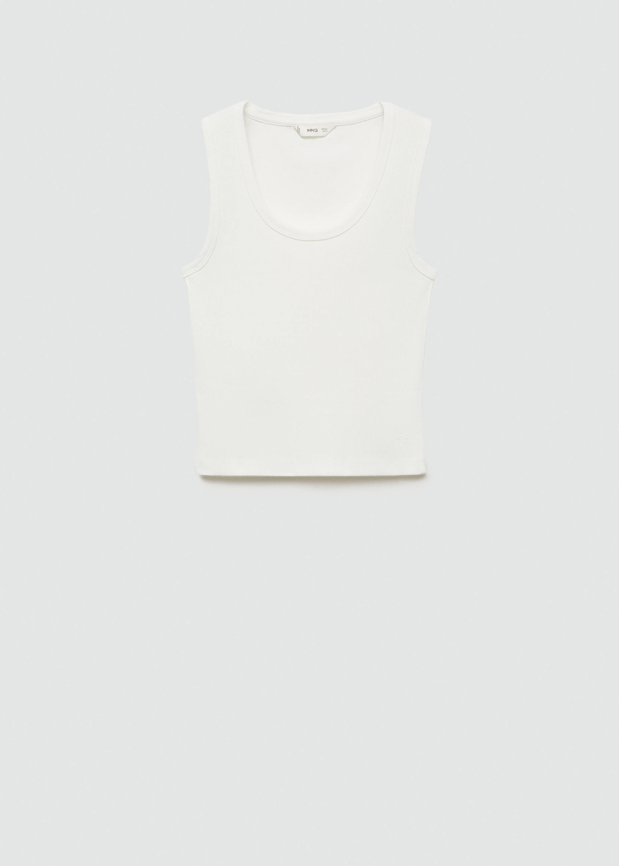 Ribbed cotton-blend top - Article without model