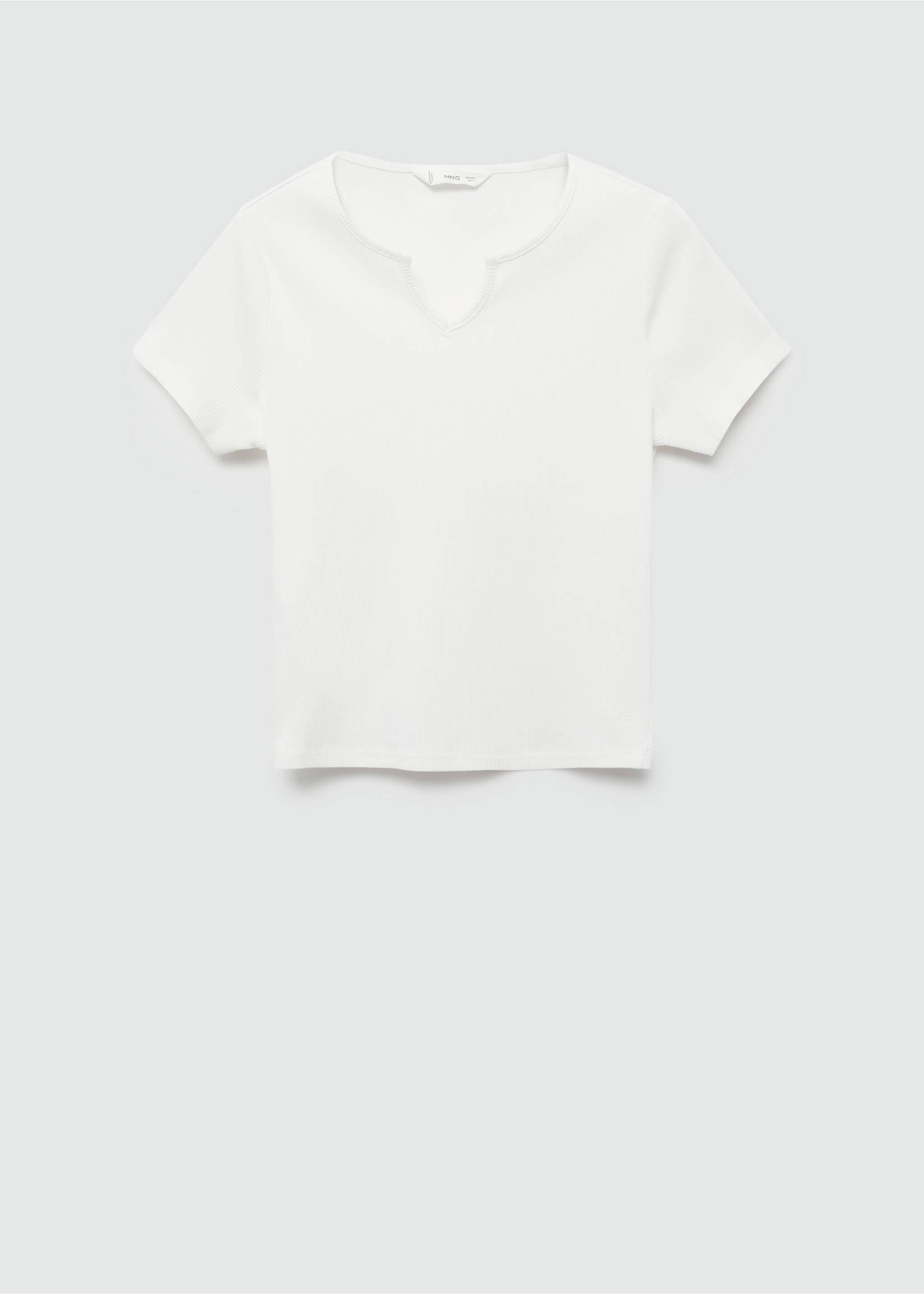 V-neck T-shirt - Article without model, Off White. Ref: 77062933-00.