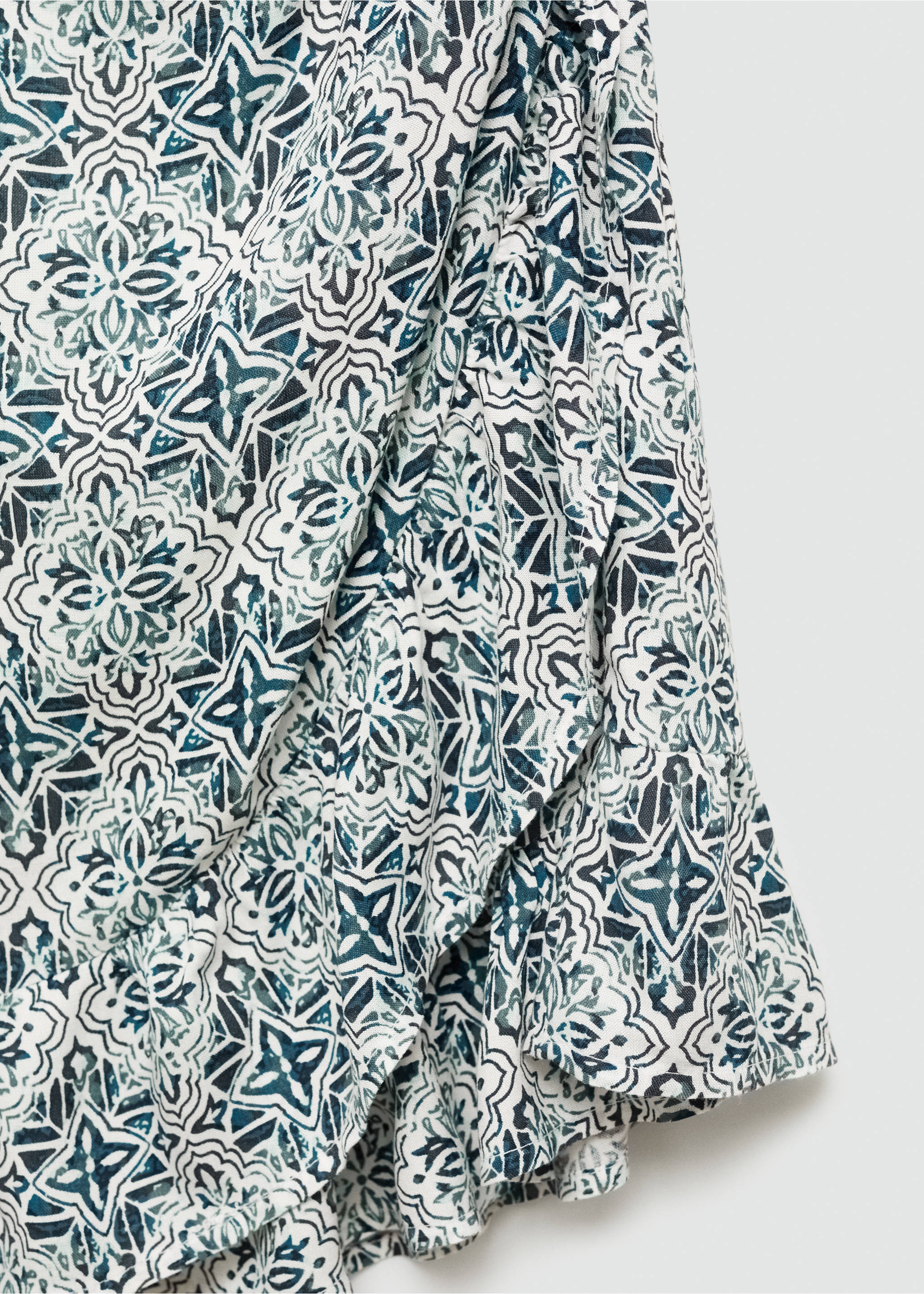 Vestido assimétrico estampado - Pormenor do artigo 8, Branco-pérola. Ref: 77062935-00.