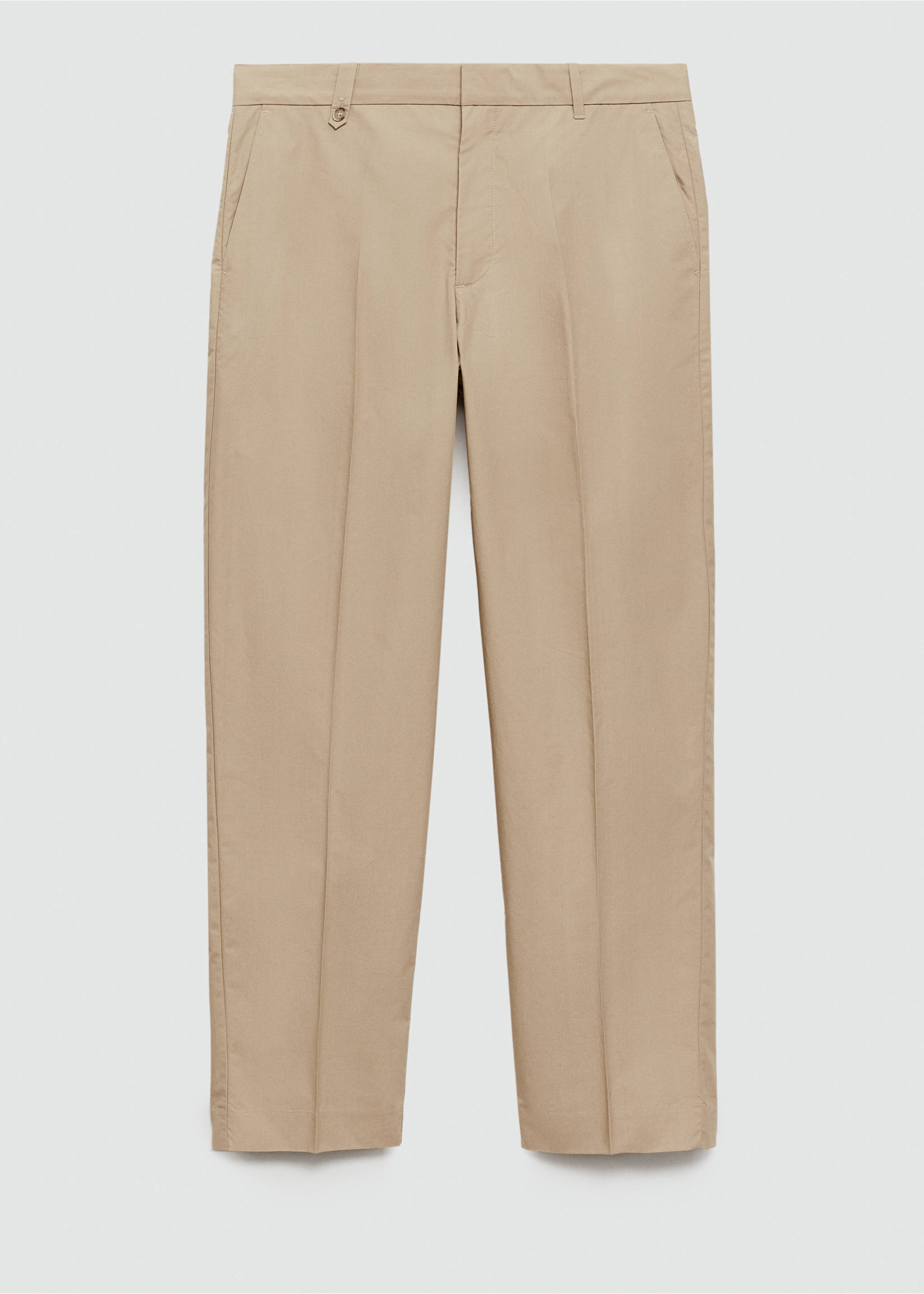 Regular-fit 100% cotton trousers - Article without model, Beige. Ref: 77063259-00.